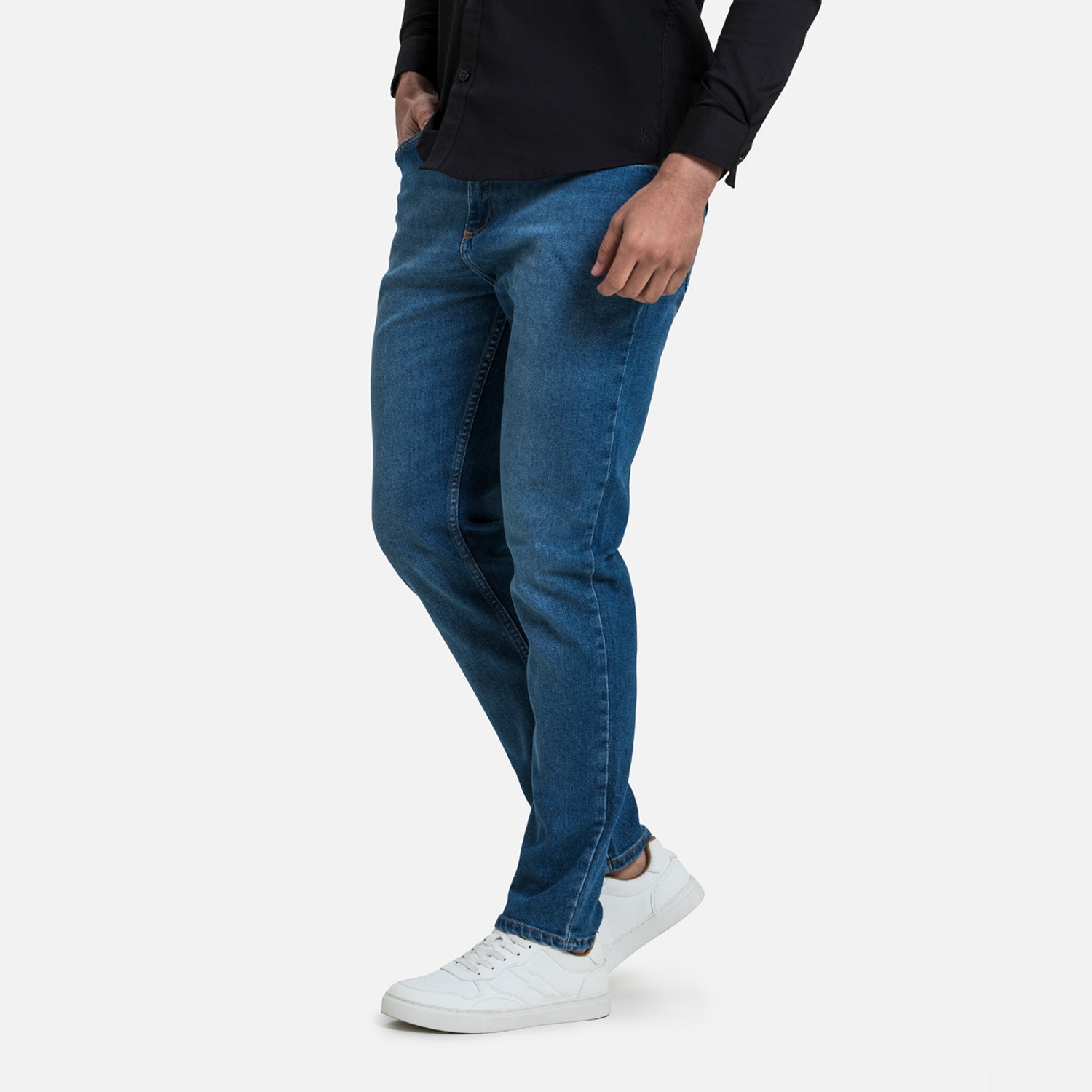 JEANS 5 BOLSILLOS COLOR AZUL MEDIO MEDIO