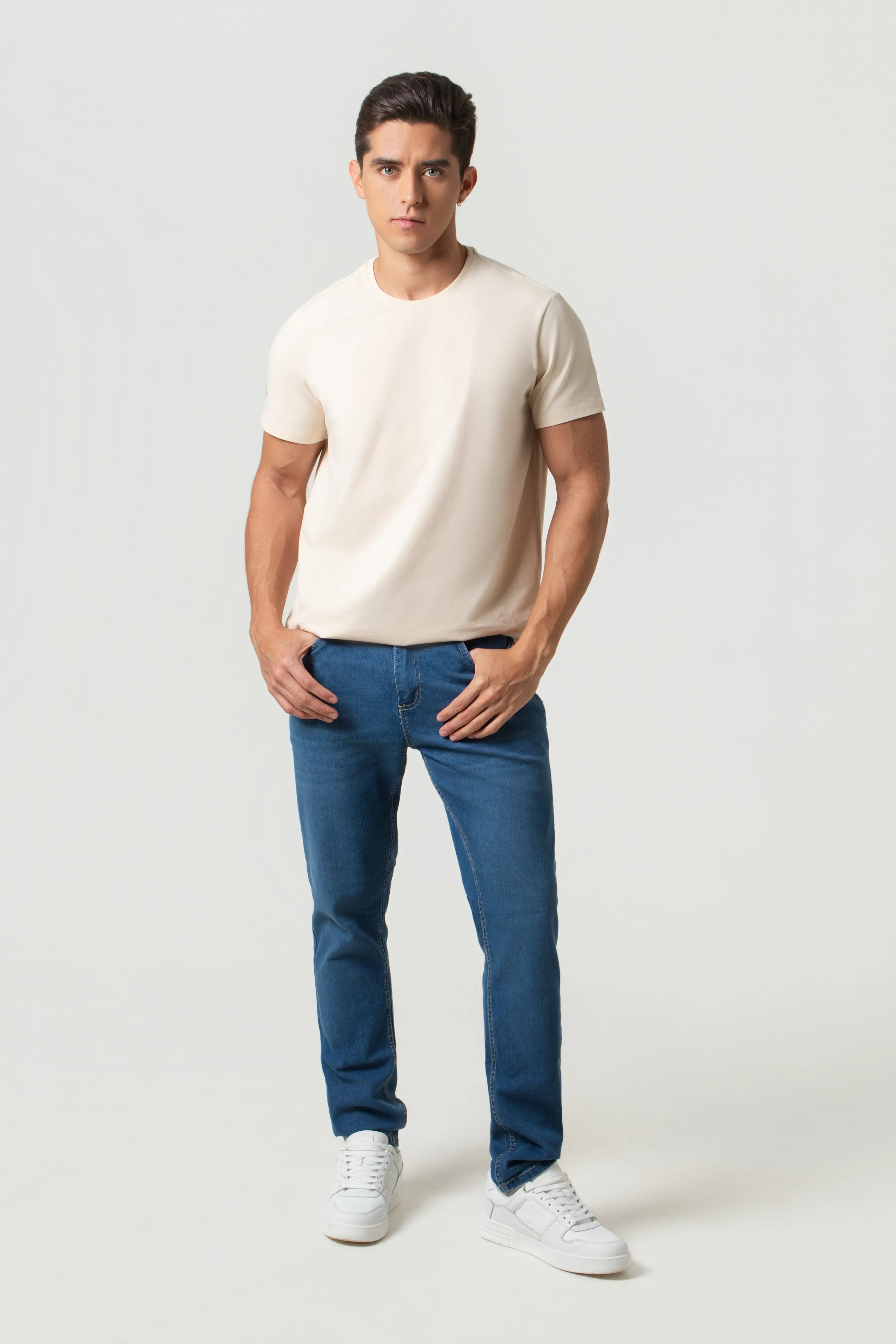 JEANS 5 BOLSILLOS COLOR AZUL MEDIO