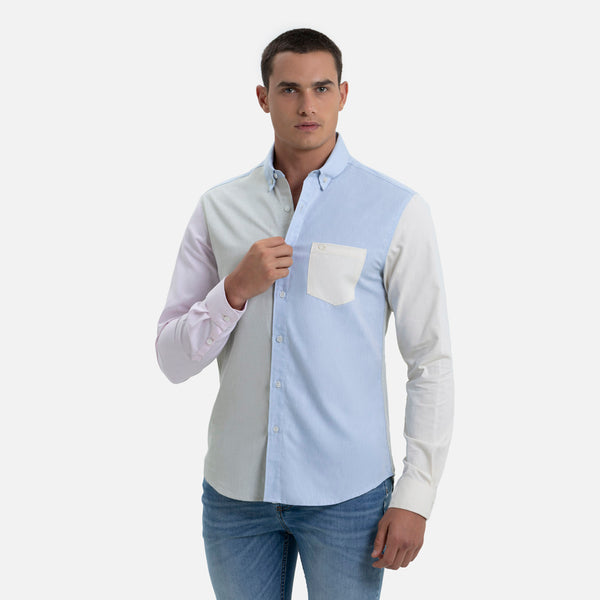 CAMISA MANGA LARGA COLOR AZUL CLARO