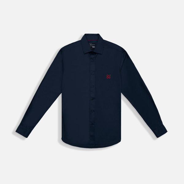 CAMISA MANGA LARGA COLOR AZUL OSCURO