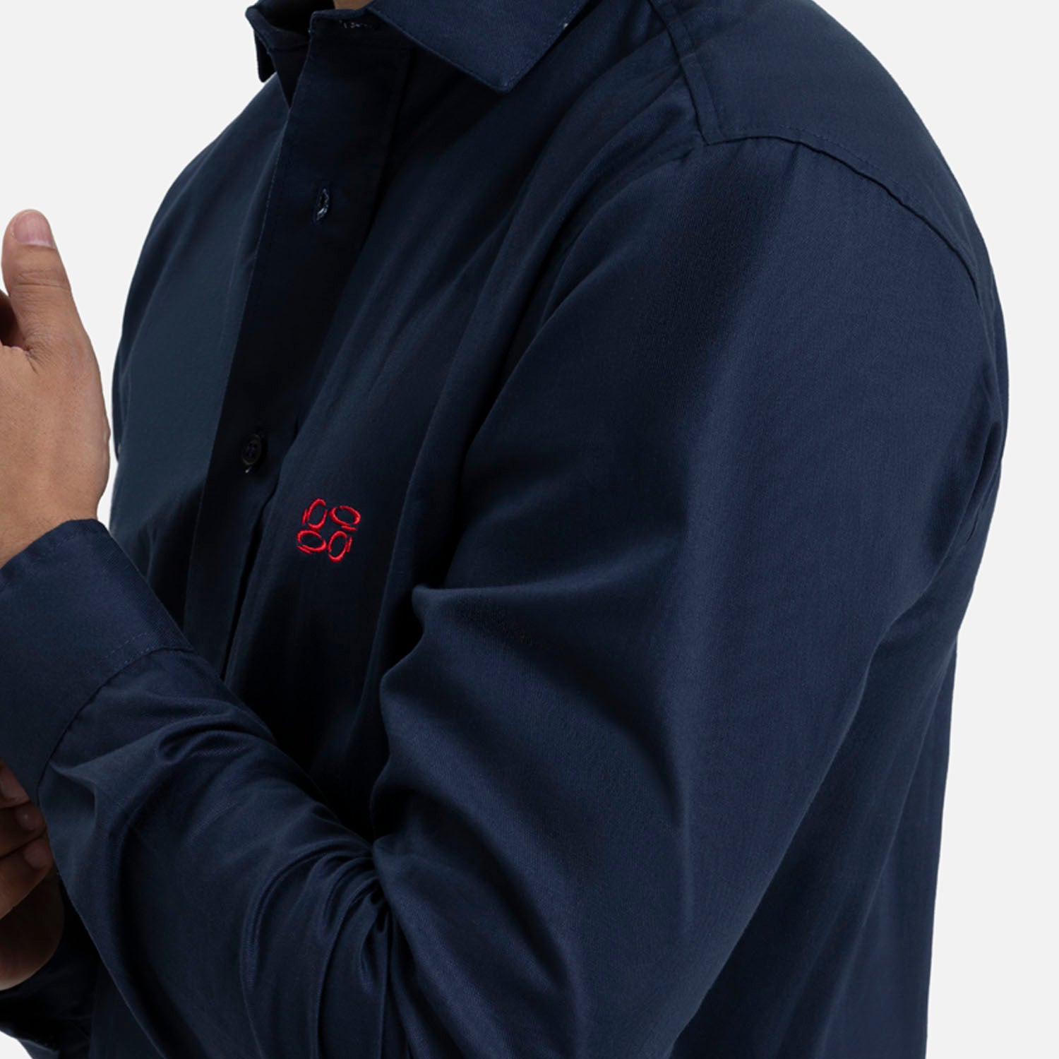 CAMISA MANGA LARGA COLOR AZUL OSCURO