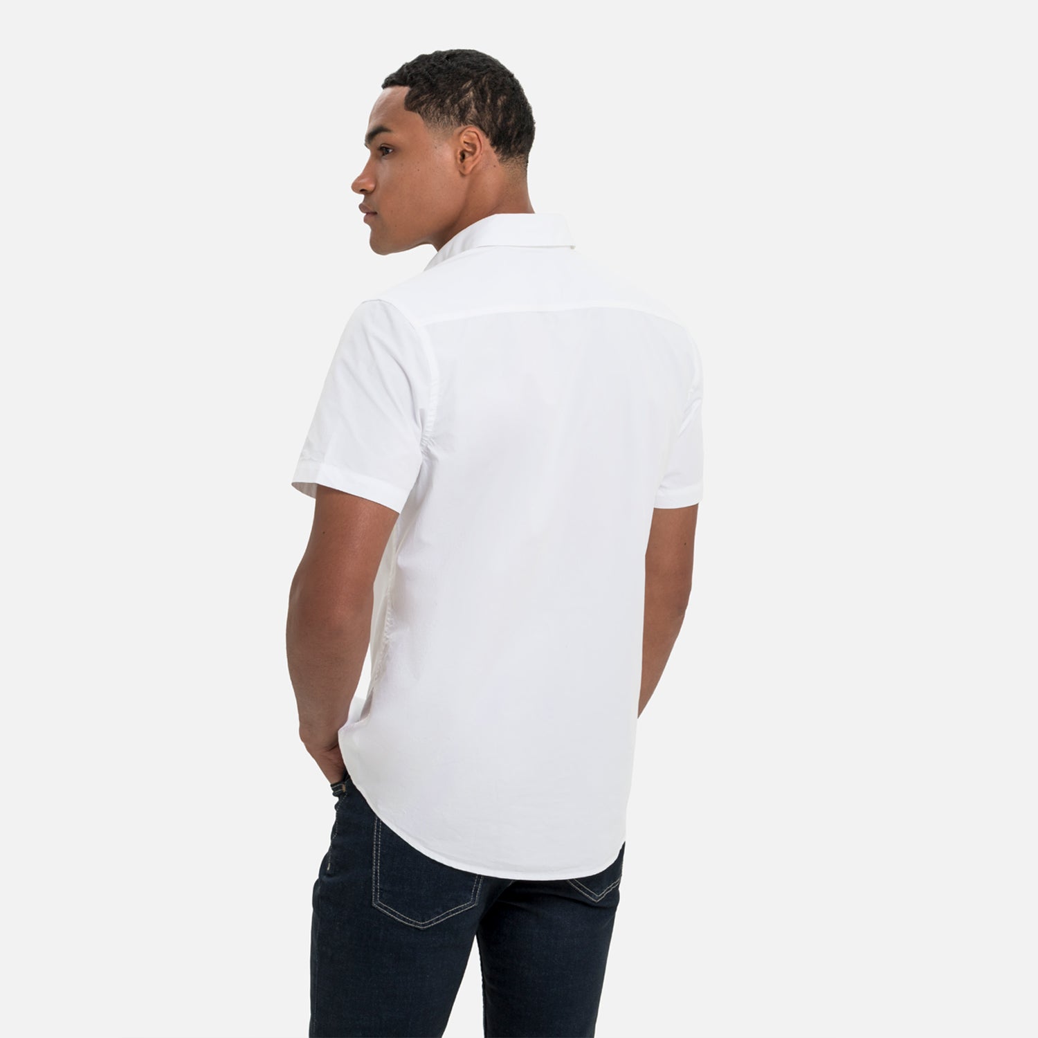 CAMISA MANGA CORTA COLOR BLANCO OPTICO