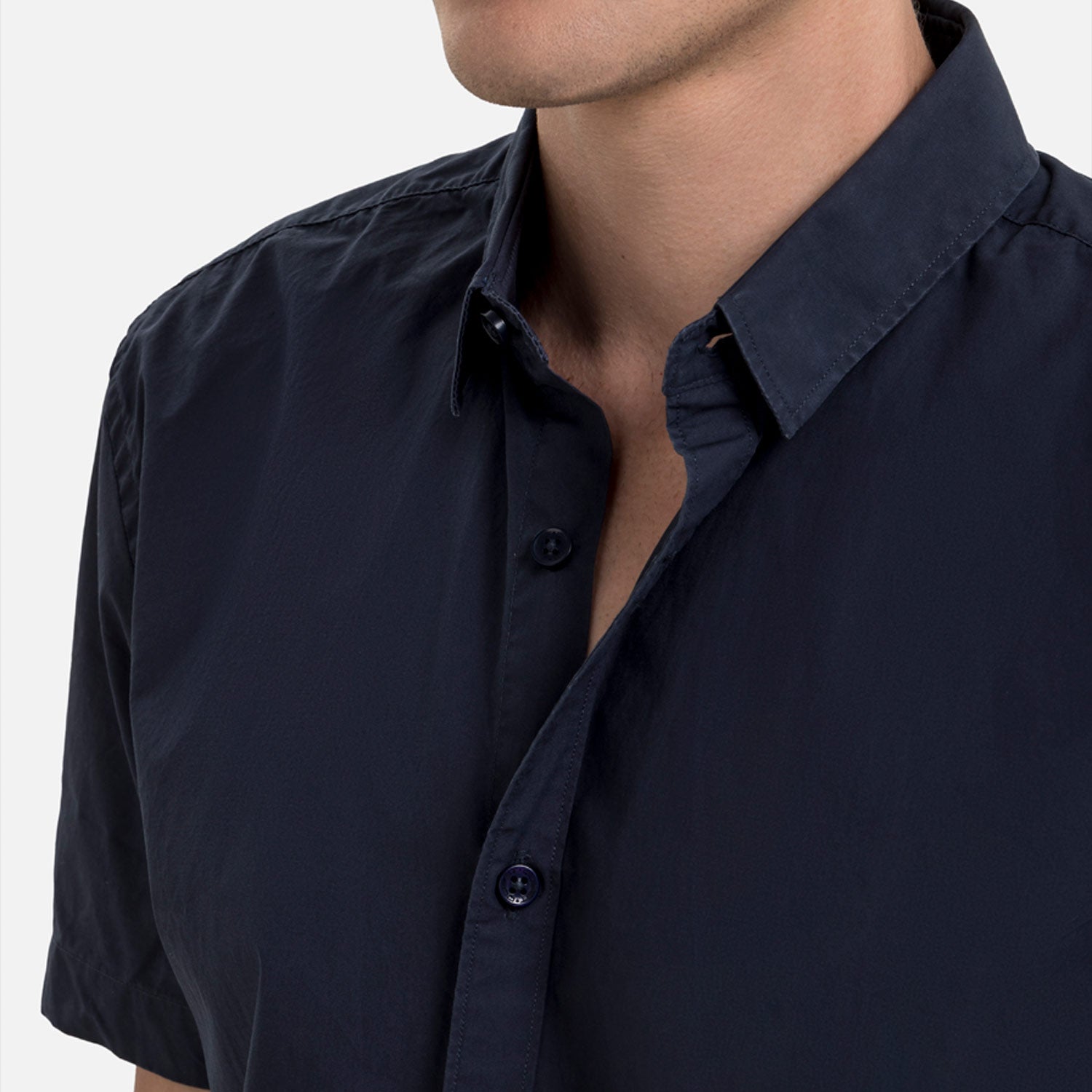 CAMISA MANGA CORTA COLOR AZUL NOCHE