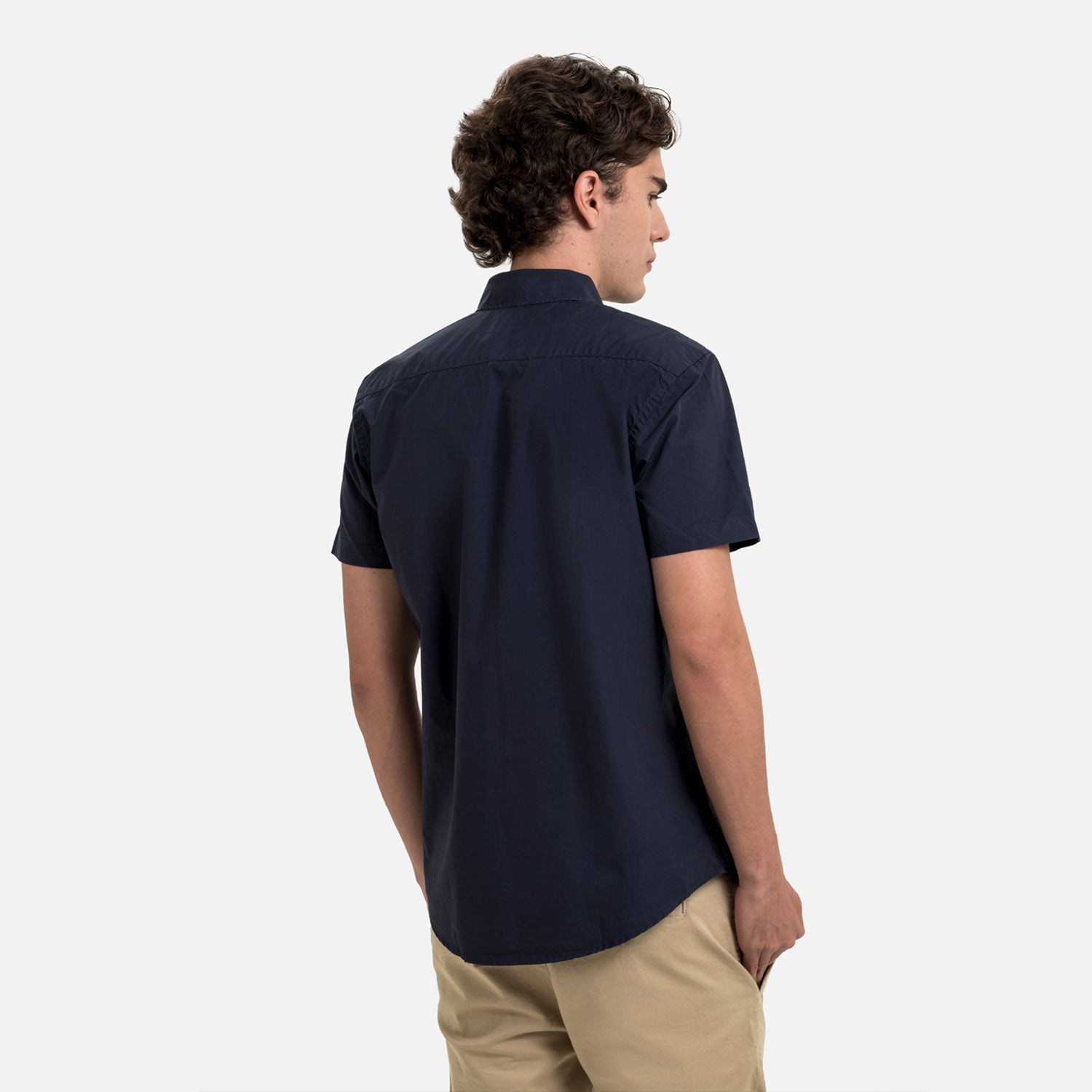 CAMISA MANGA CORTA COLOR AZUL NOCHE