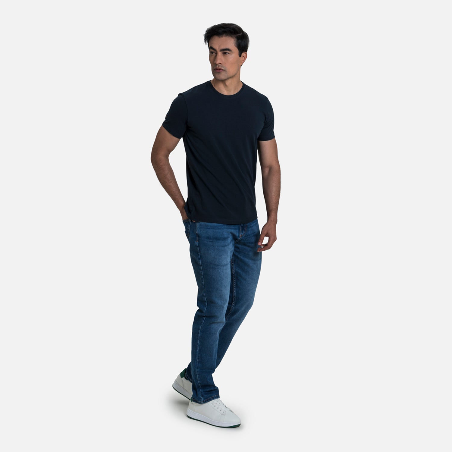 PLAYERA SLIM MANGA CORTA COLOR AZUL OSCURO