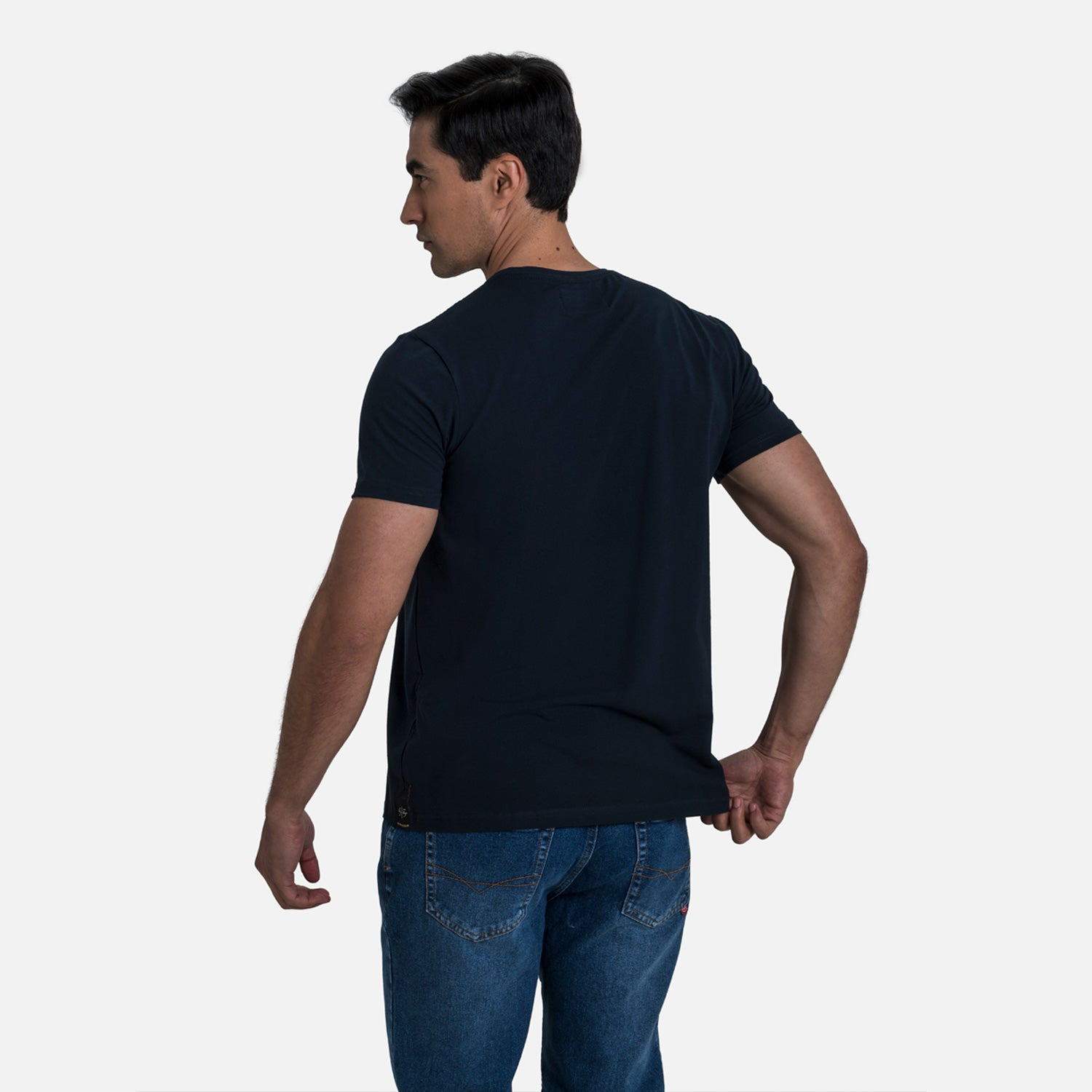 PLAYERA SLIM MANGA CORTA COLOR AZUL OSCURO