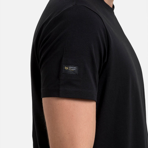 PLAYERA SLIM MANGA CORTA COLOR NEGRO