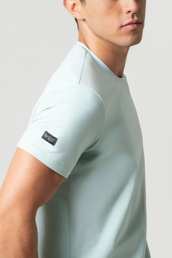 PLAYERA SLIM MANGA CORTA COLOR VERDE MENTA EMPOLVADO