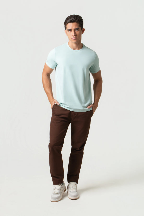 PLAYERA SLIM MANGA CORTA COLOR VERDE MENTA EMPOLVADO