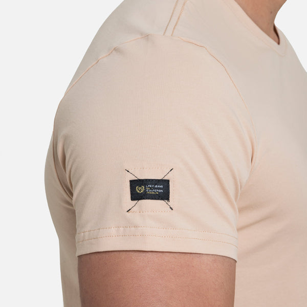PLAYERA SLIM MANGA CORTA COLOR BEIGE MEDIO