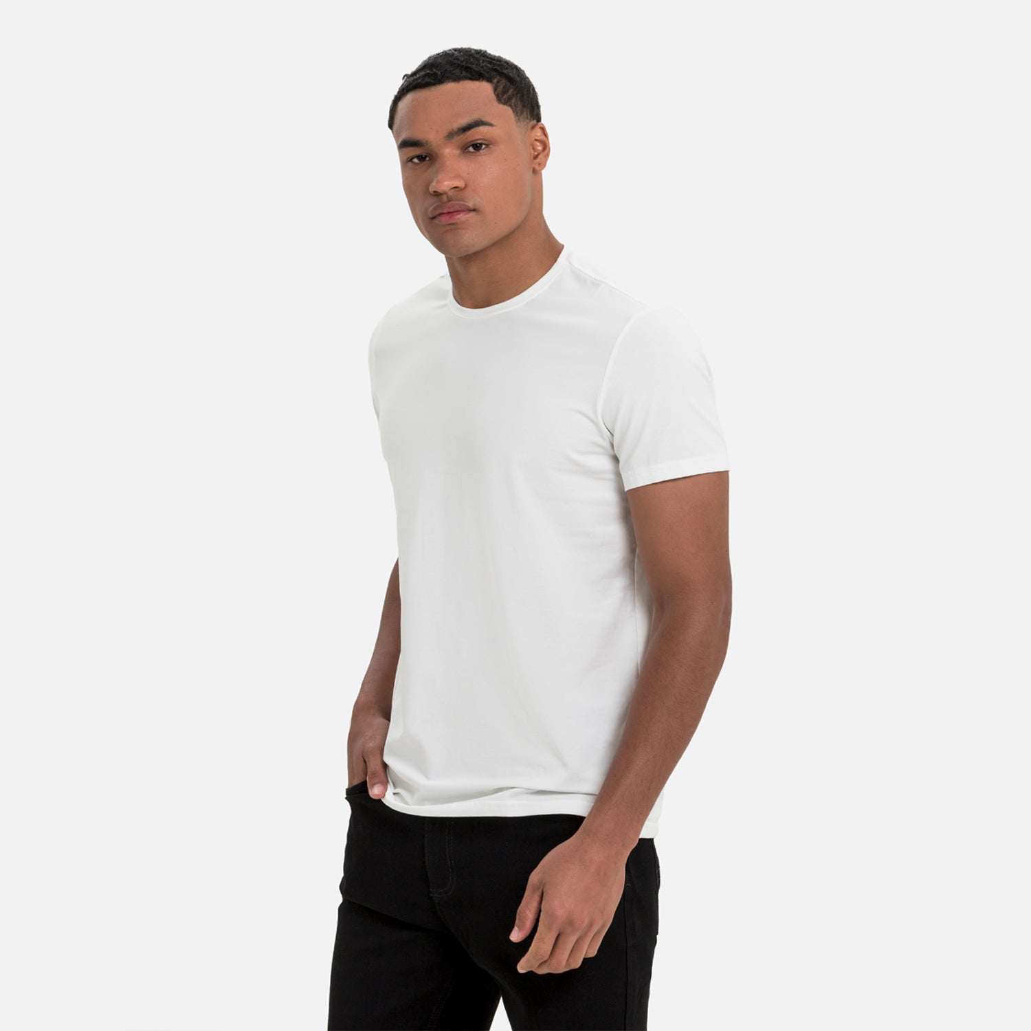 PLAYERA SLIM MANGA CORTA COLOR IVORY