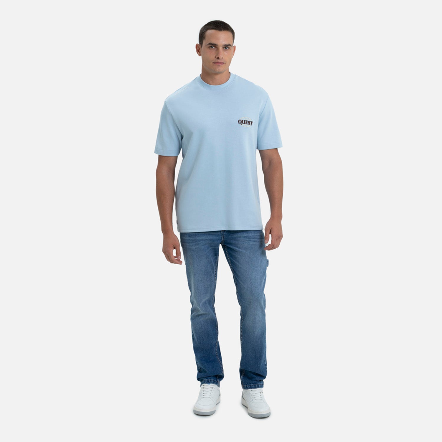 PLAYERA MANGA CORTA COLOR AZUL CHAMBRAY