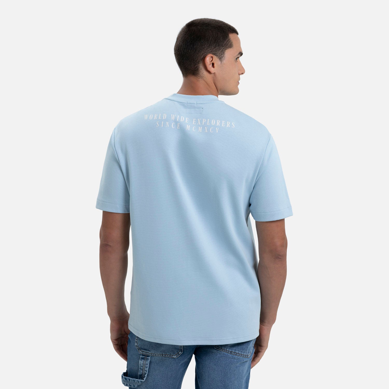 PLAYERA MANGA CORTA COLOR AZUL CHAMBRAY