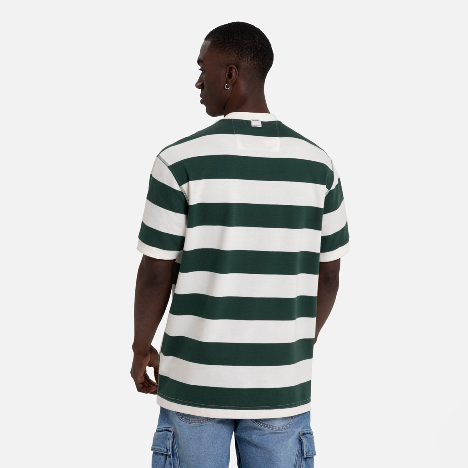 PLAYERA MANGA CORTA COLOR VERDE TENIS-IVORY MARFIL