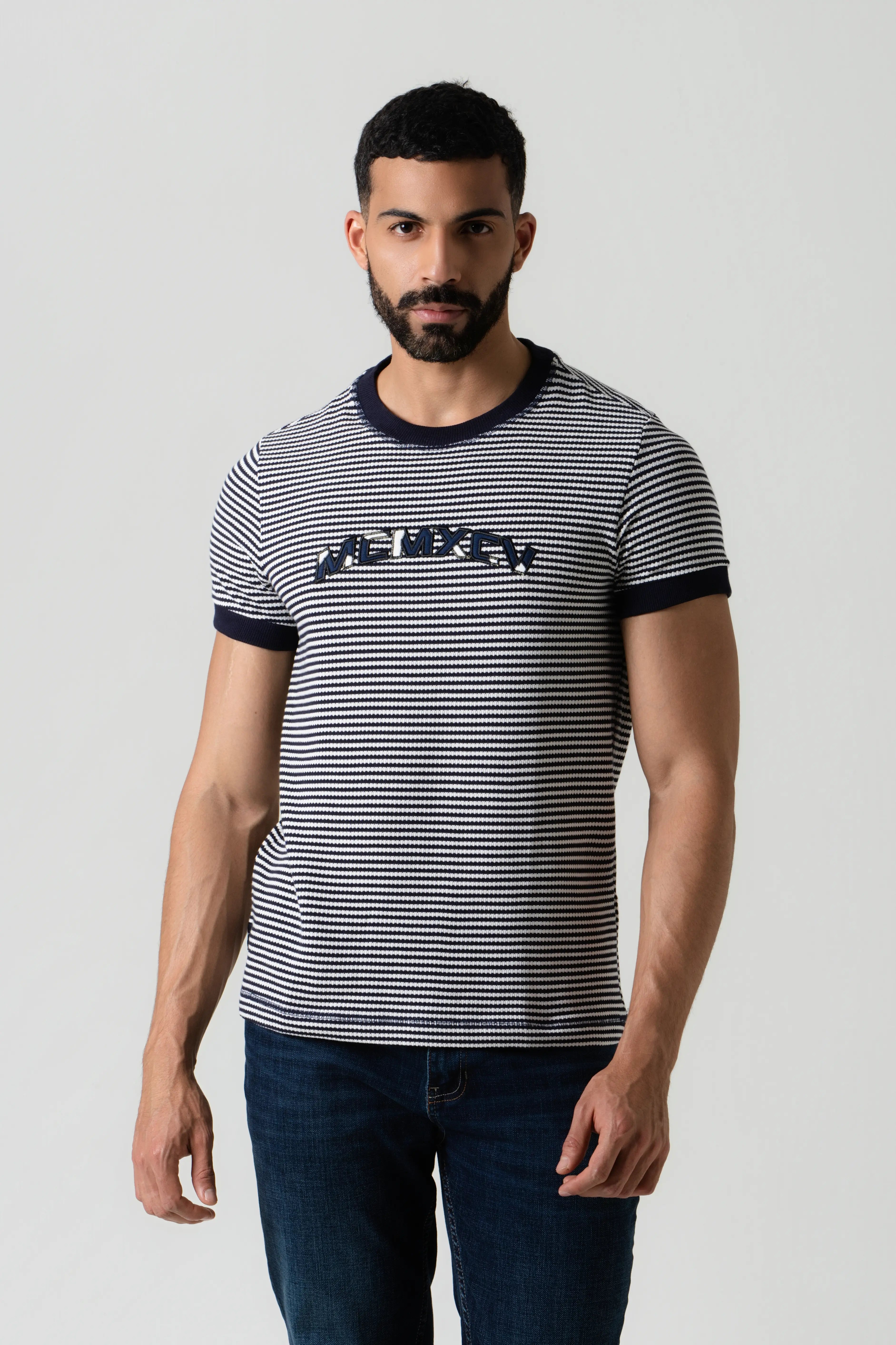 PLAYERA MANGA CORTA COLOR AZUL OSCURO