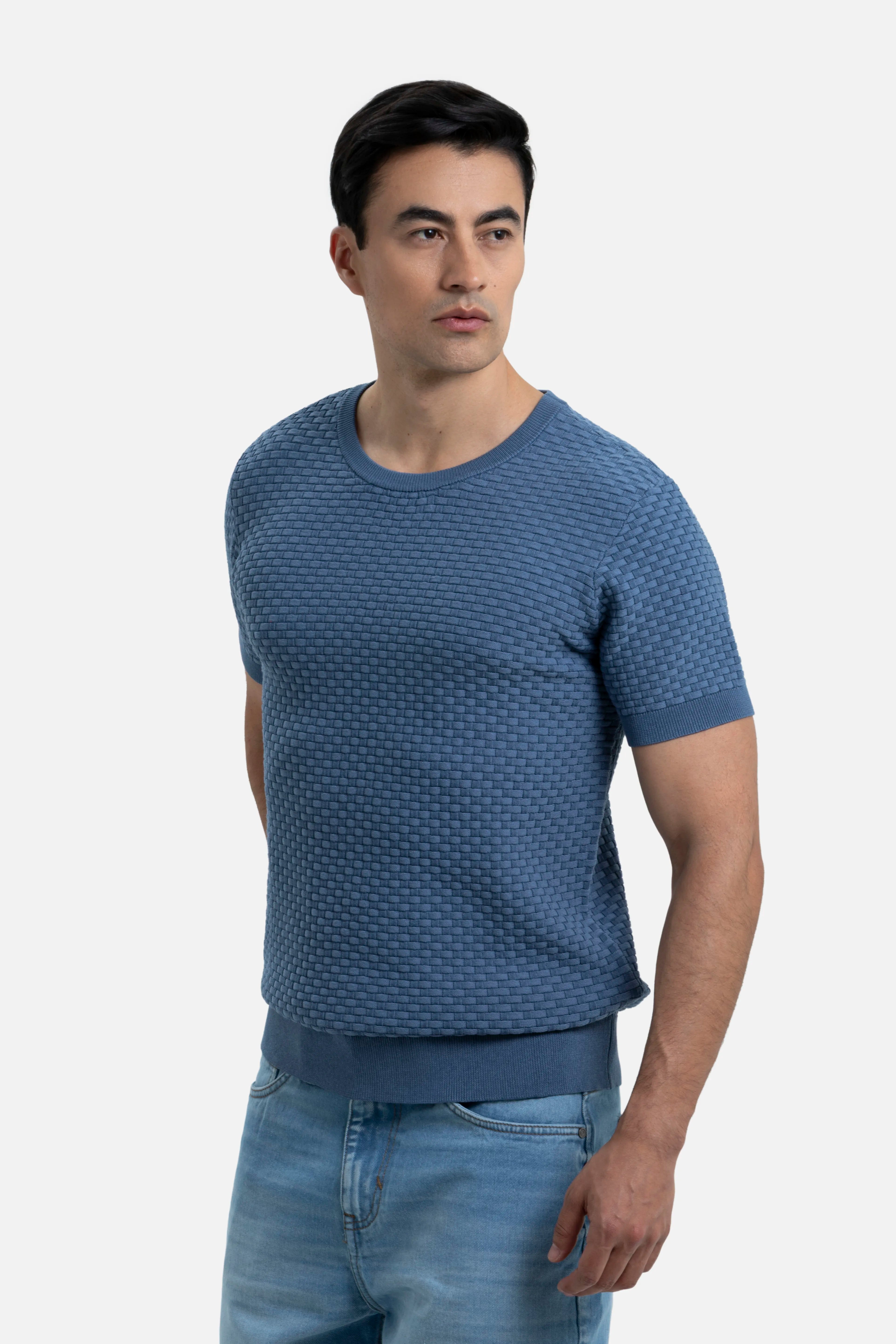 PLAYERA MANGA CORTA COLOR AZUL INDIGO