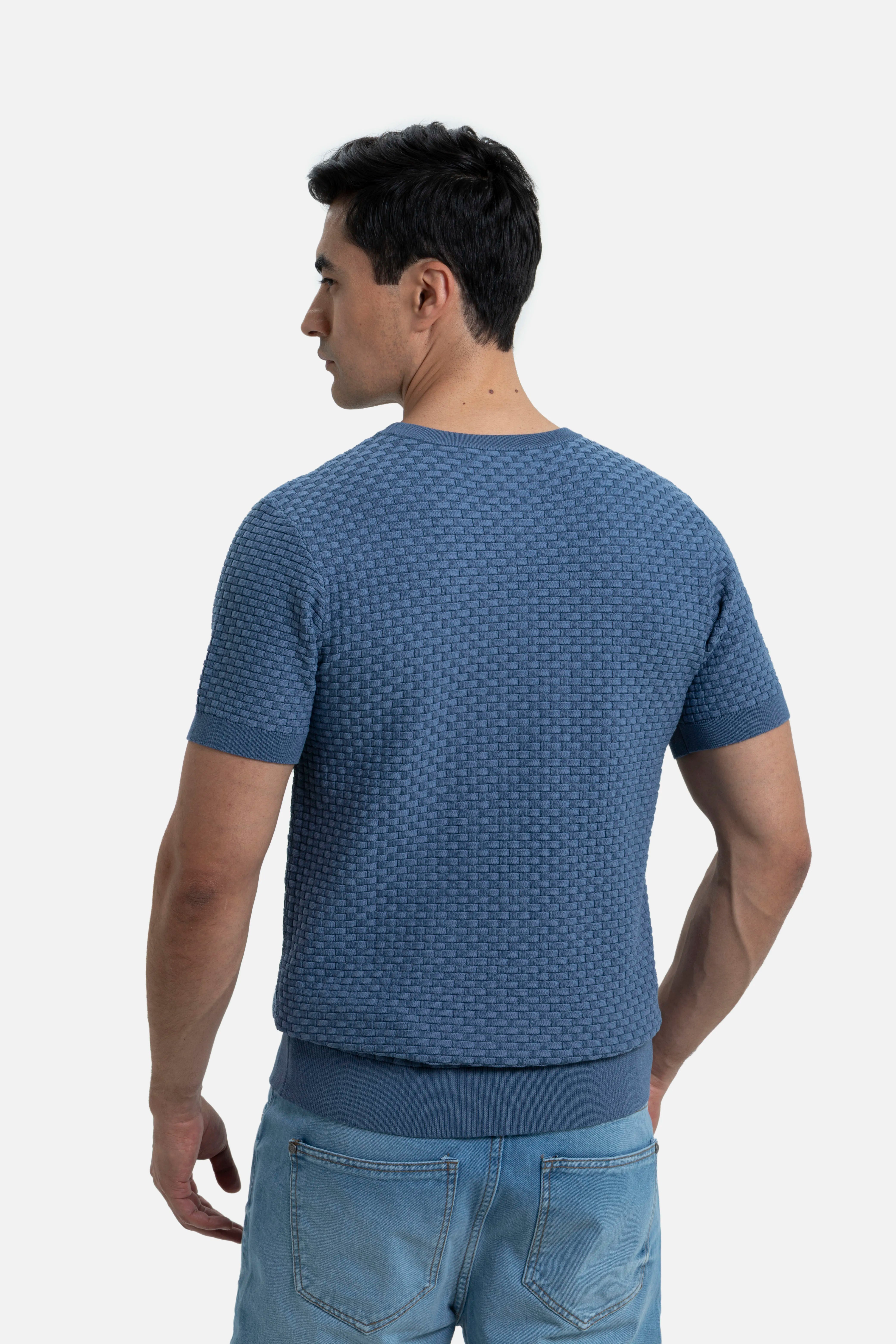 PLAYERA MANGA CORTA COLOR AZUL INDIGO