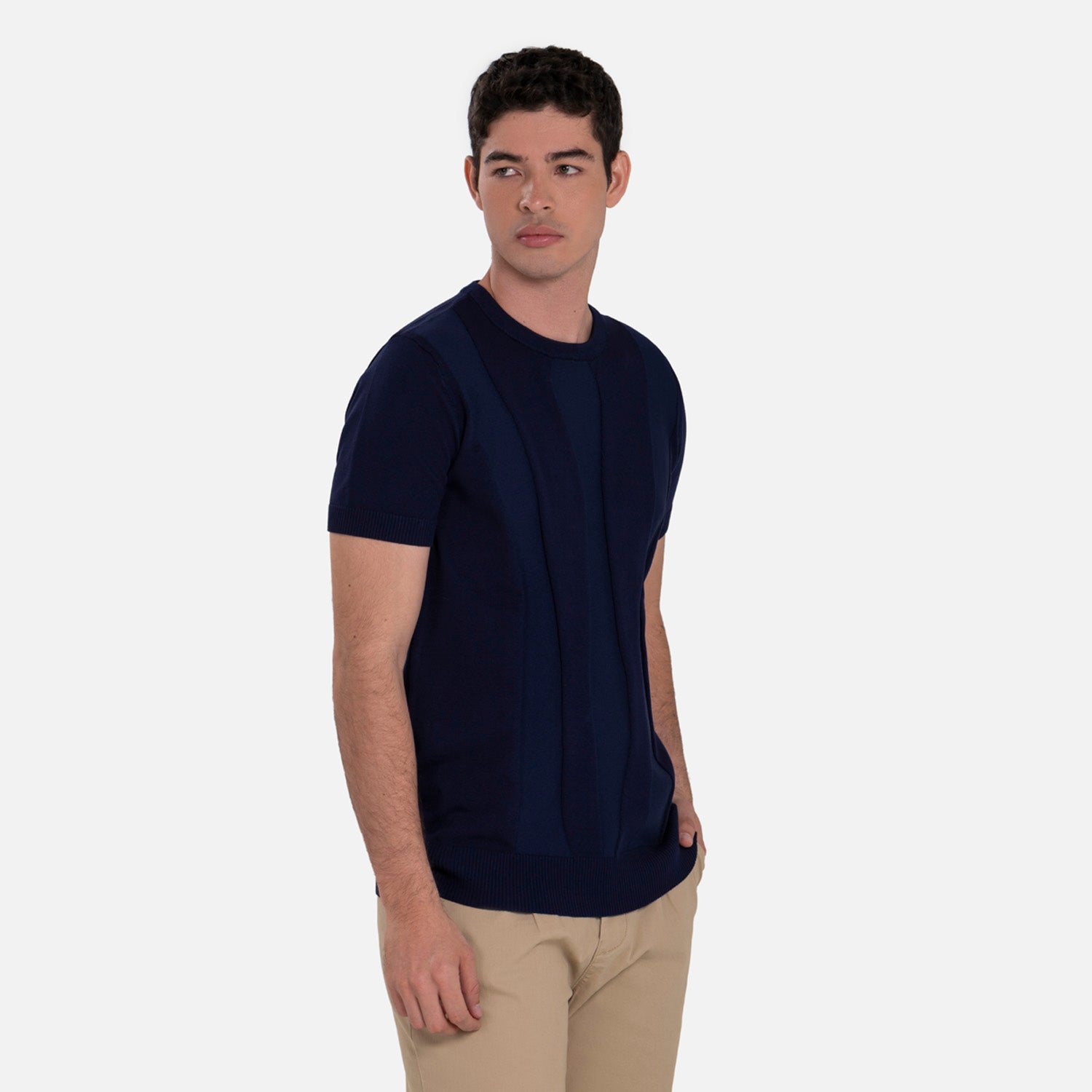 PLAYERA MANGA CORTA COLOR AZUL NOCHE