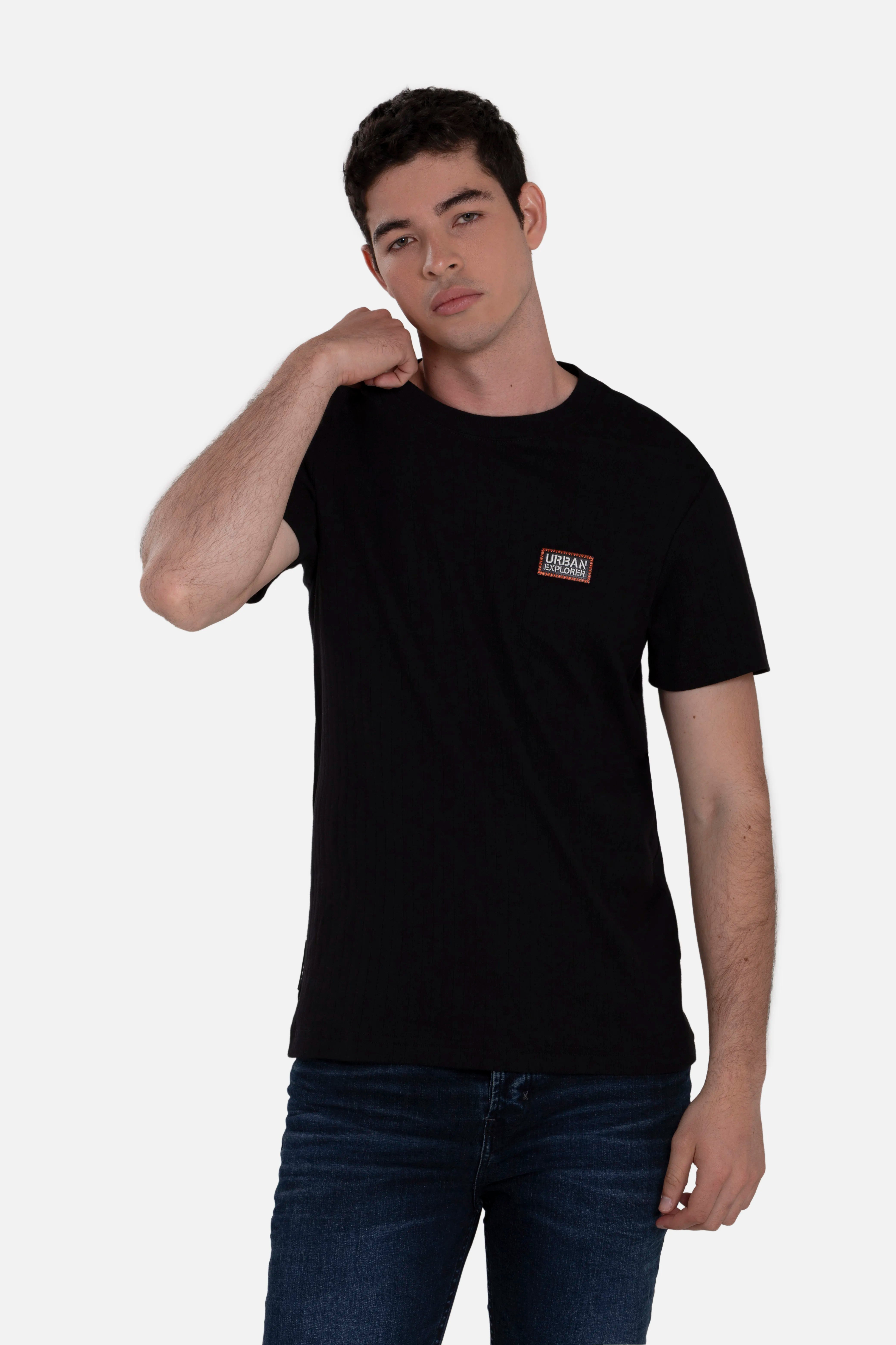 PLAYERA MANGA CORTA COLOR NEGRO