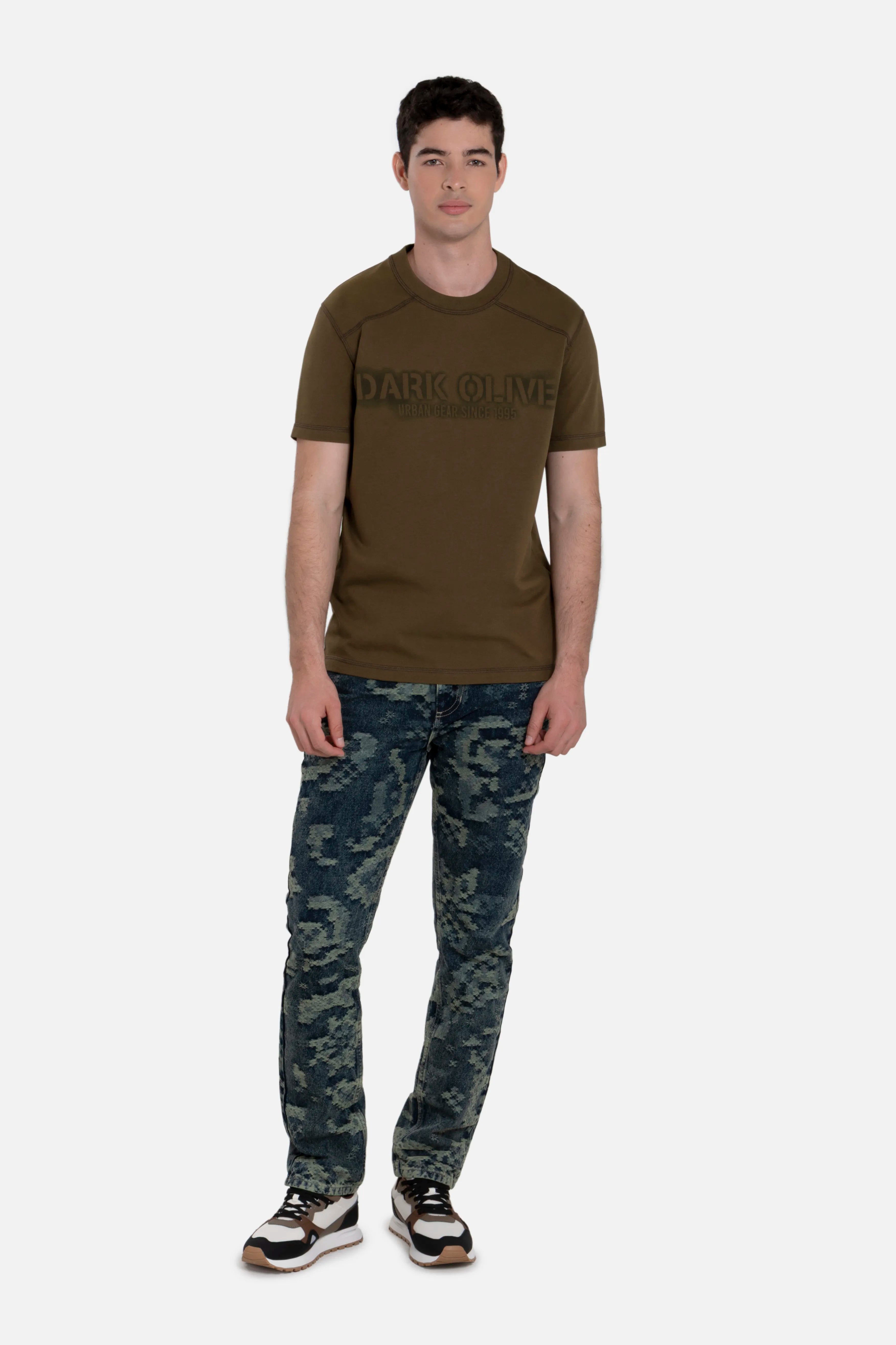 PLAYERA MANGA CORTA COLOR DARK OLIVA