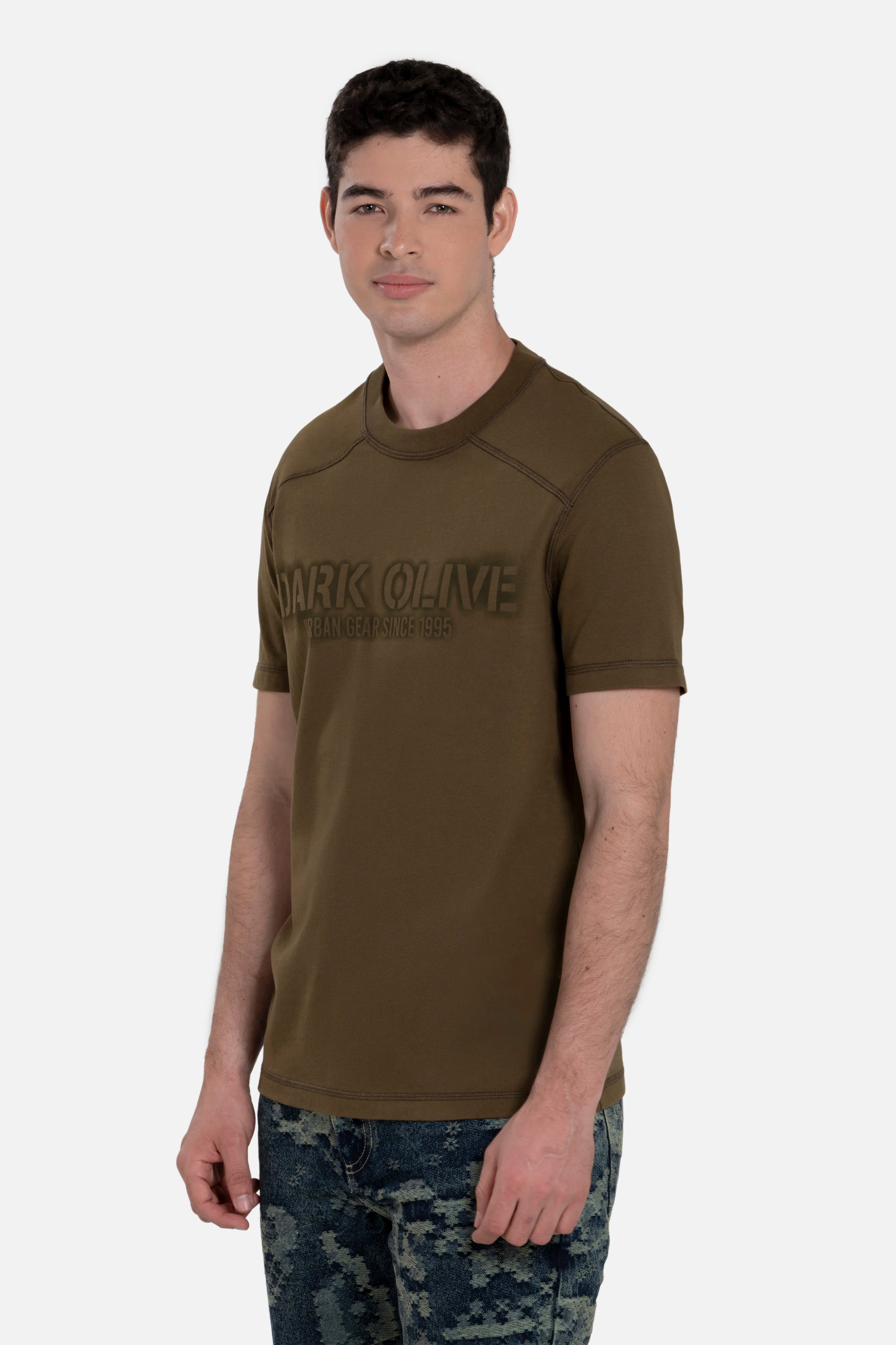 PLAYERA MANGA CORTA COLOR DARK OLIVA