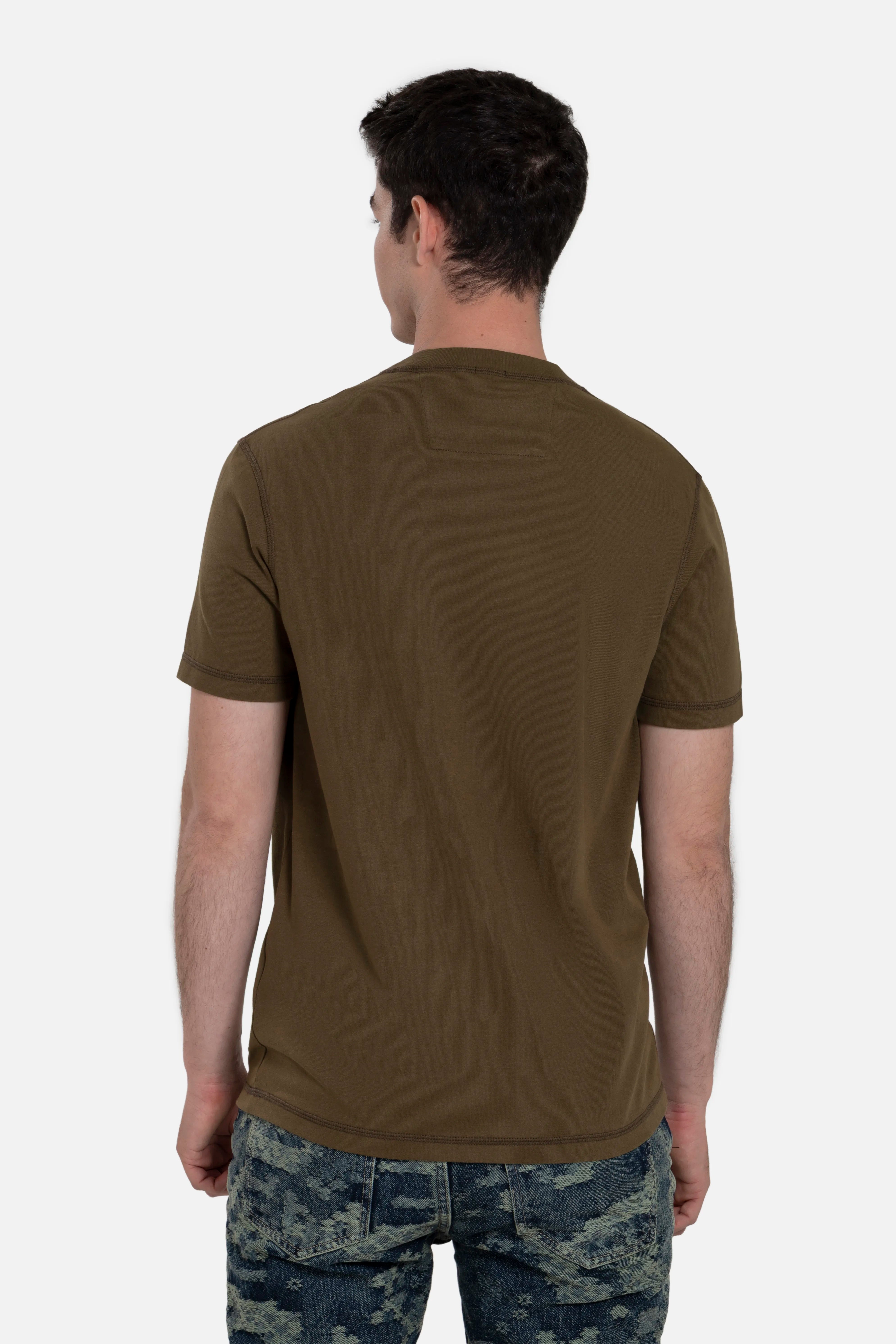 PLAYERA MANGA CORTA COLOR DARK OLIVA