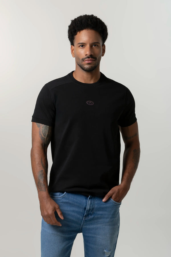 PLAYERA MANGA CORTA COLOR NEGRO