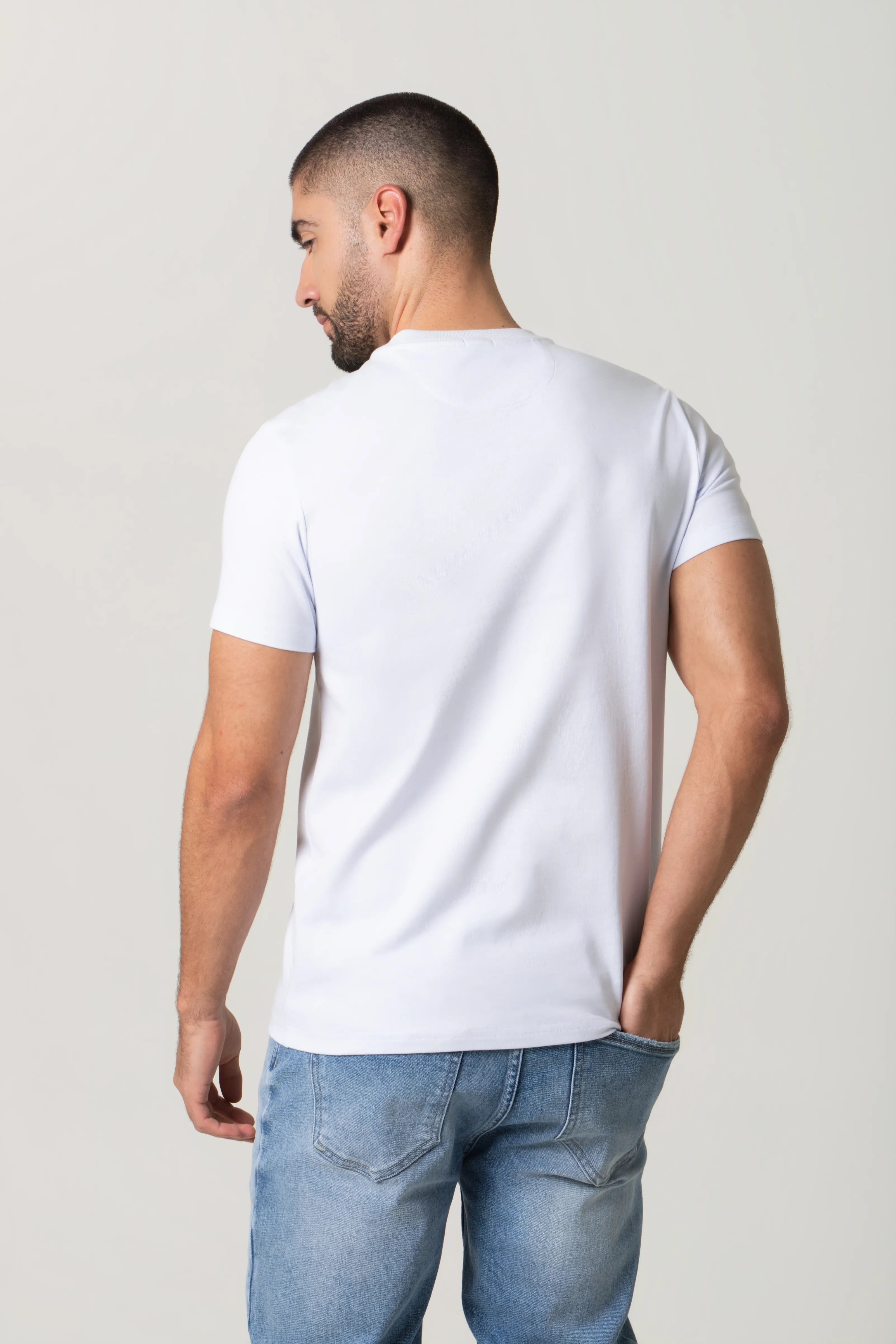 PLAYERA MANGA CORTA COLOR BLANCO OPTICO