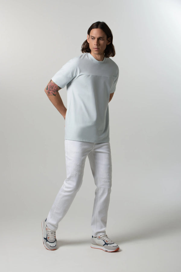 PLAYERA MANGA CORTA COLOR AZUL BALADA