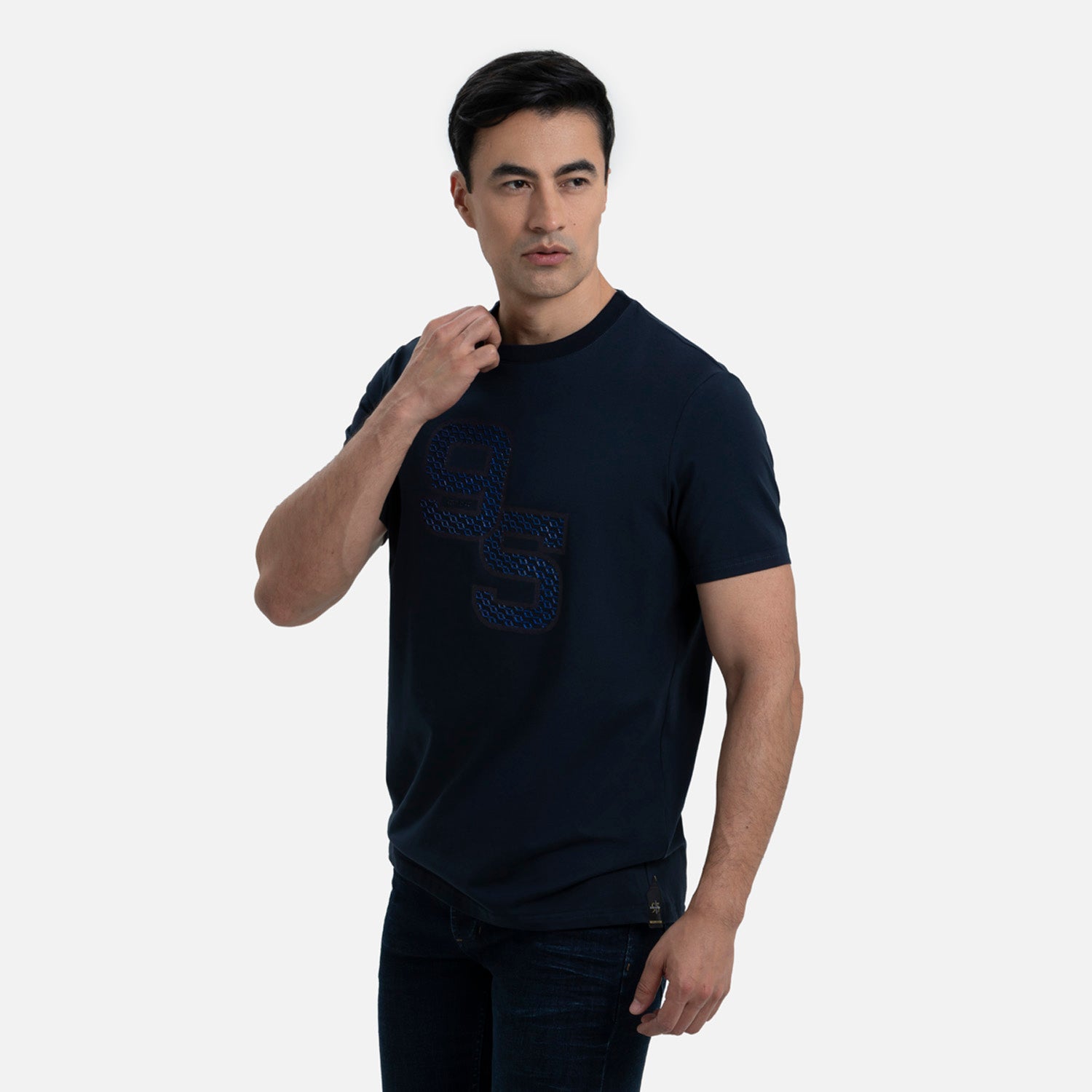 PLAYERA PREMIUM MANGA CORTA COLOR AZUL OSCURO