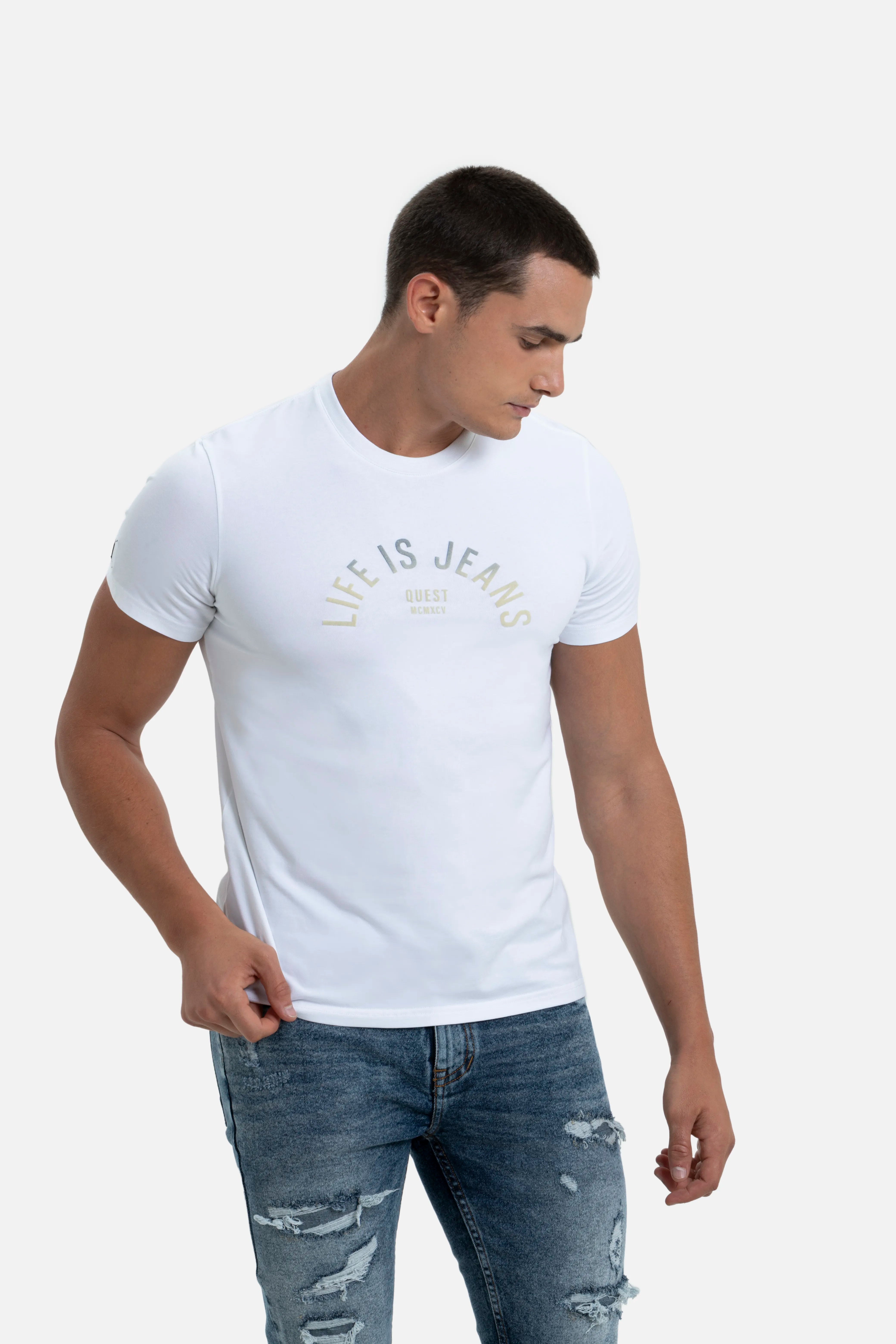 PLAYERA PREMIUM MANGA CORTA COLOR BLANCO OPTICO