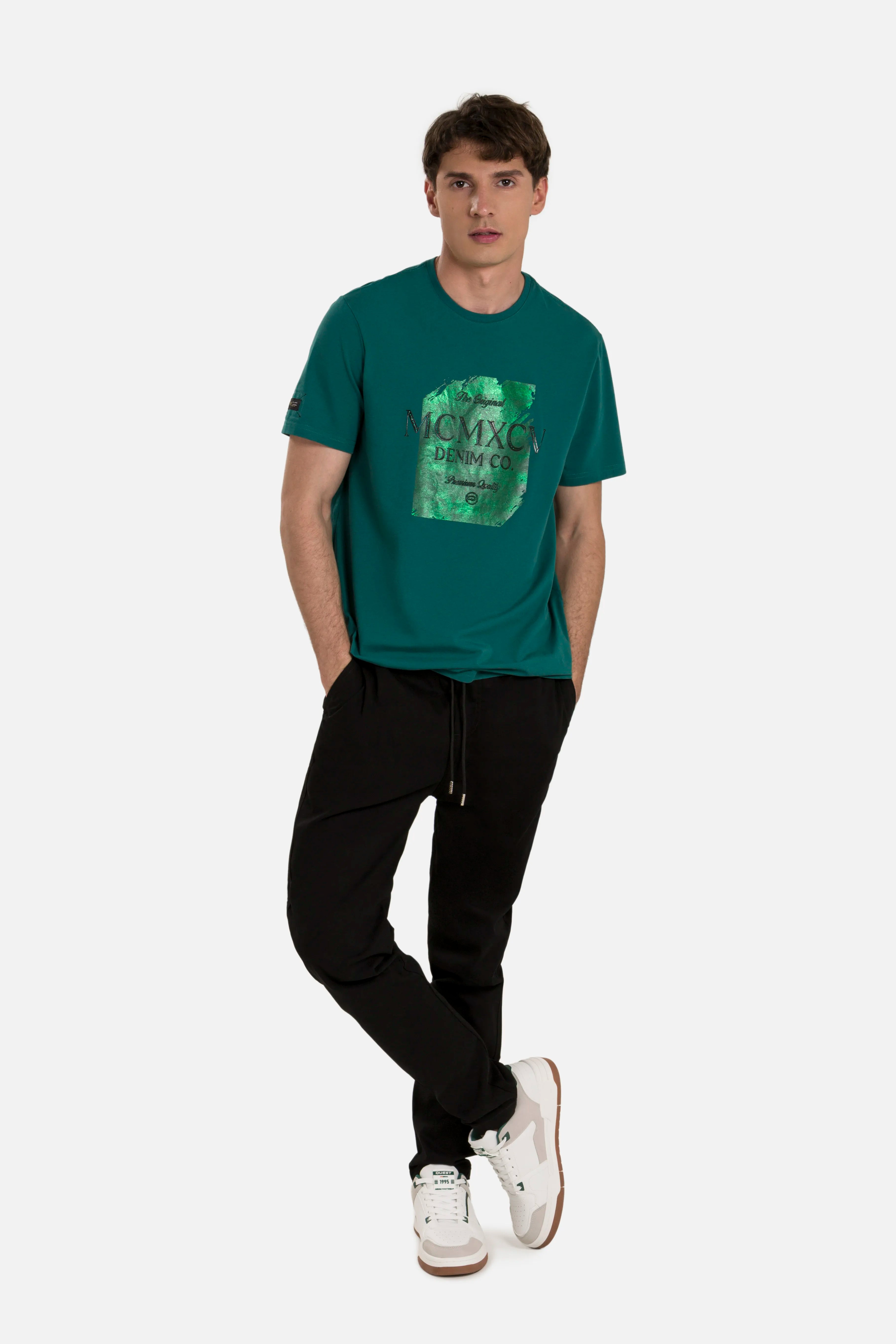 PLAYERA PREMIUM MANGA CORTA COLOR VERDE TORMENTA