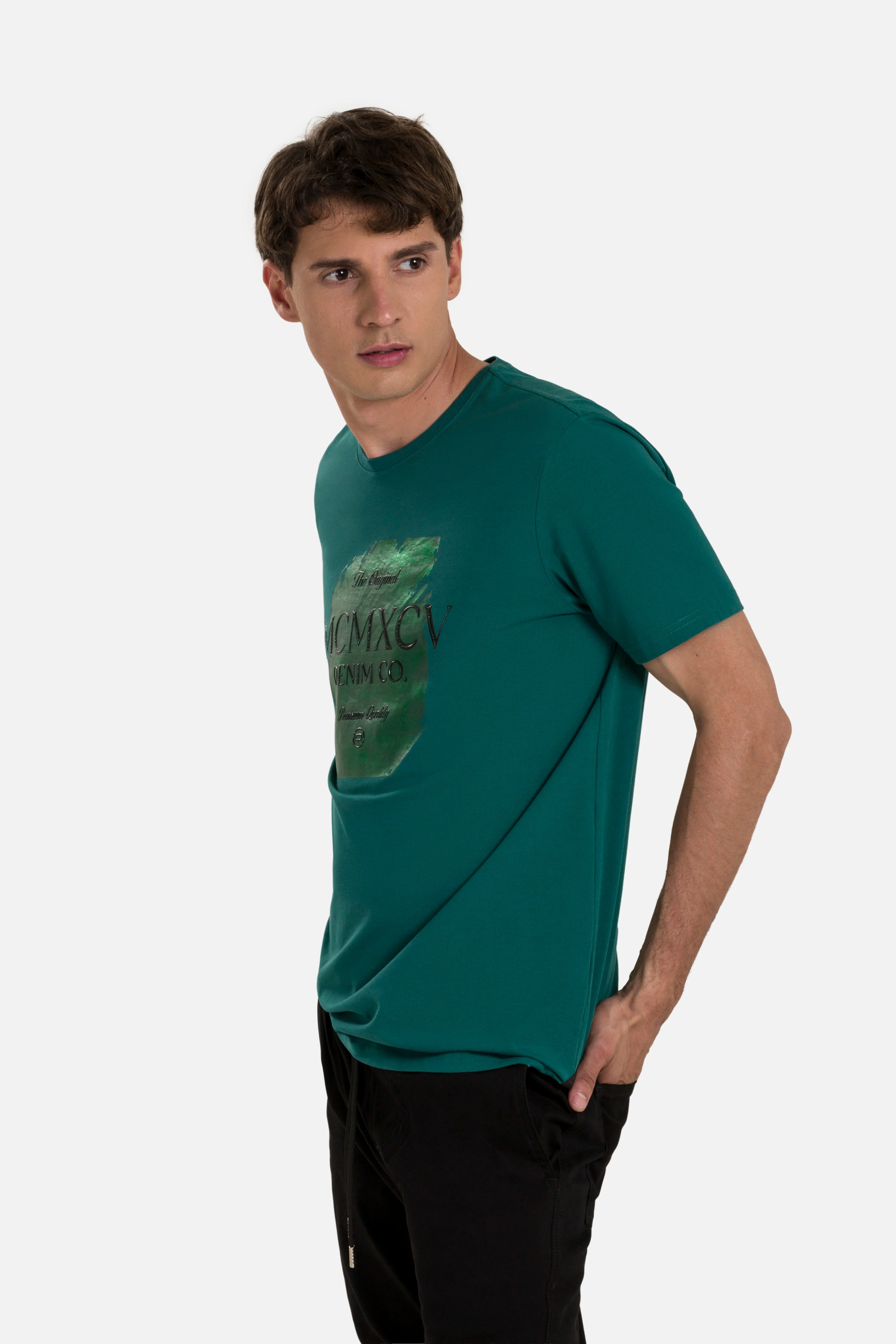 PLAYERA PREMIUM MANGA CORTA COLOR VERDE TORMENTA