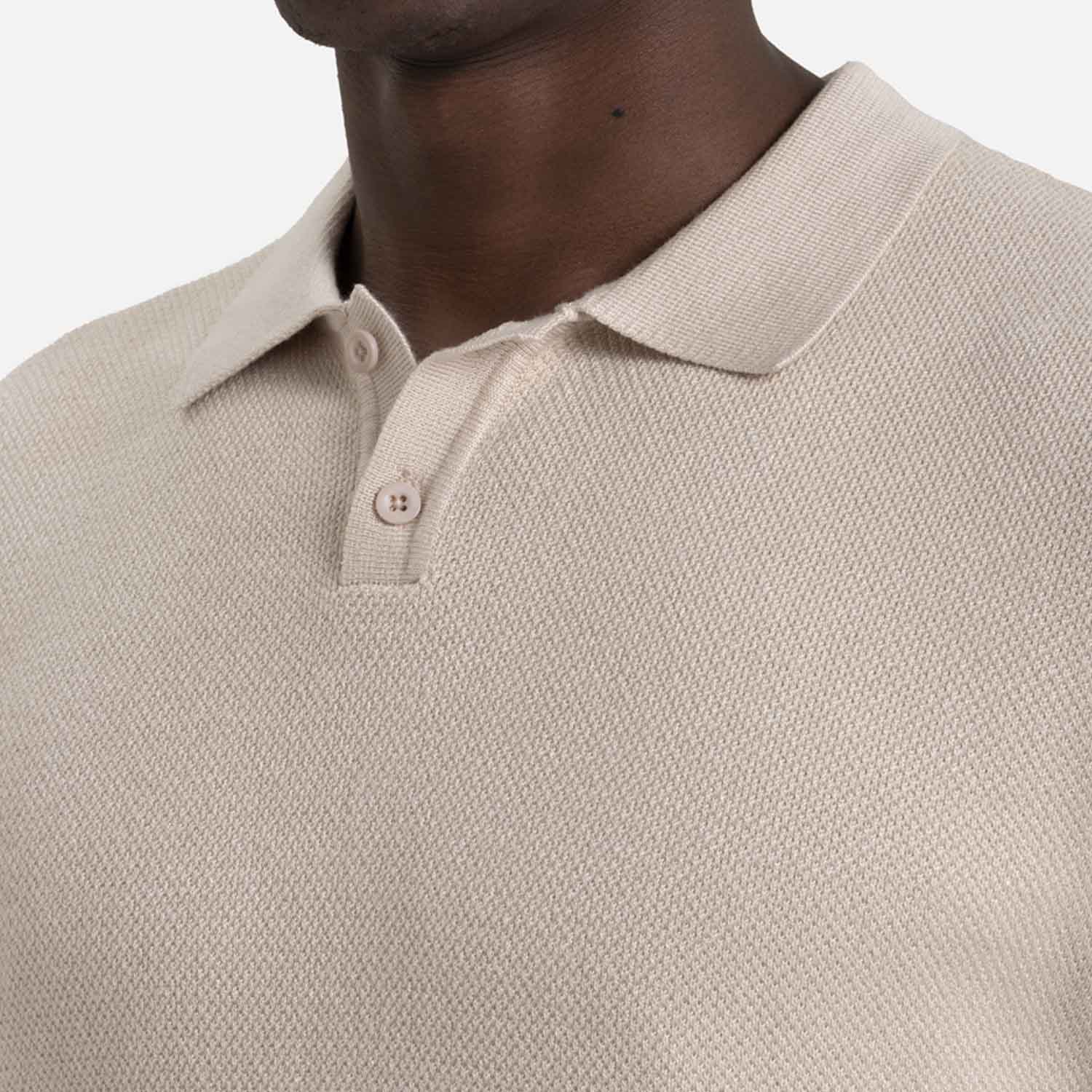 POLO MANGA CORTA COLOR BEIGE