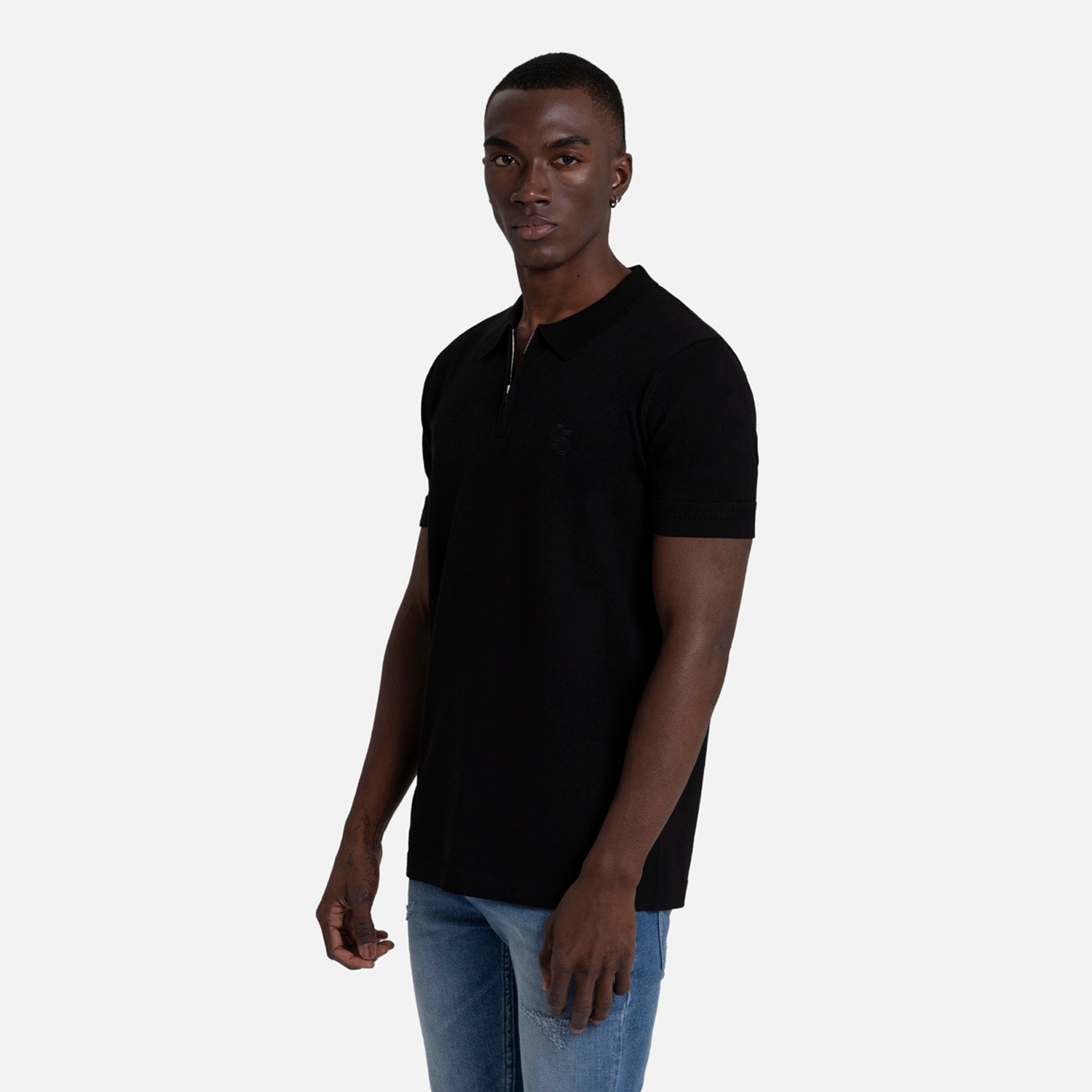 POLO MANGA CORTA COLOR NEGRO