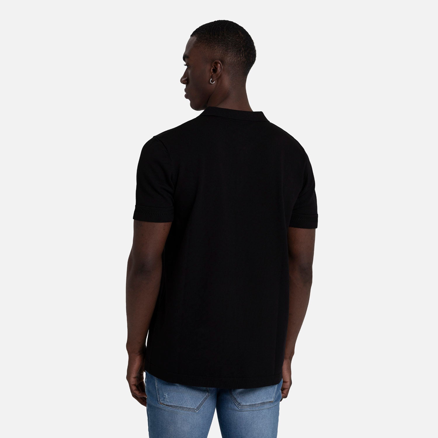 POLO MANGA CORTA COLOR NEGRO