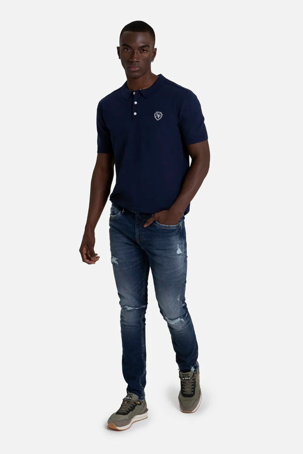 POLO MANGA CORTA COLOR AZUL OSCURO