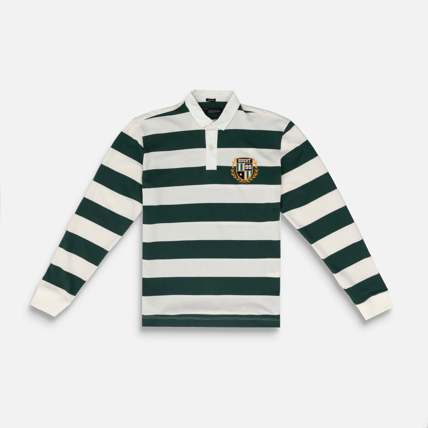 POLO MANGA LARGA COLOR VERDE TENIS-IVORY MARFIL