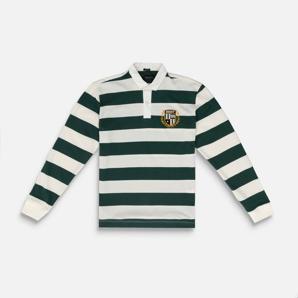 POLO MANGA LARGA COLOR VERDE TENIS-IVORY MARFIL