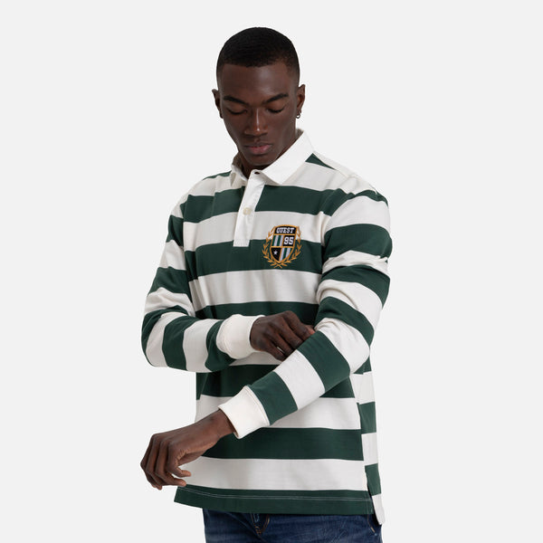 POLO MANGA LARGA COLOR VERDE TENIS-IVORY MARFIL