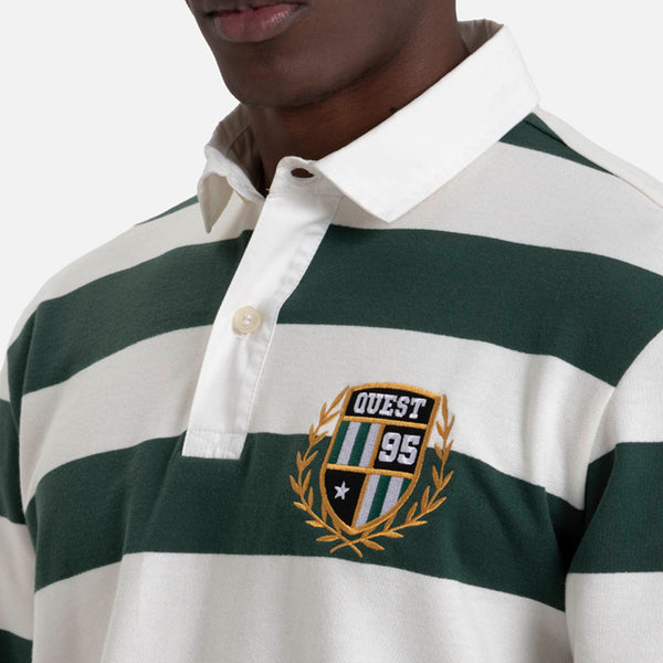 POLO MANGA LARGA COLOR VERDE TENIS-IVORY MARFIL