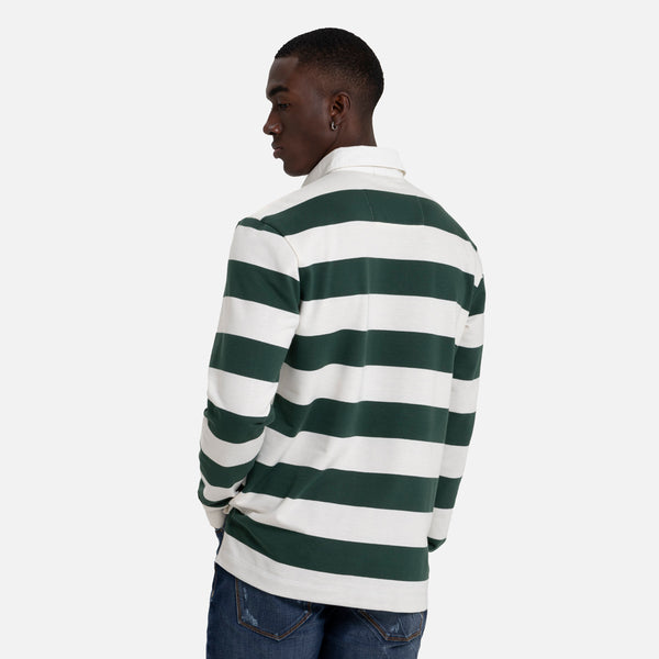 POLO MANGA LARGA COLOR VERDE TENIS-IVORY MARFIL