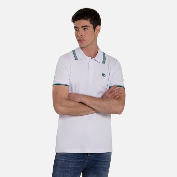 POLO MANGA CORTA COLOR BLANCO OPTICO