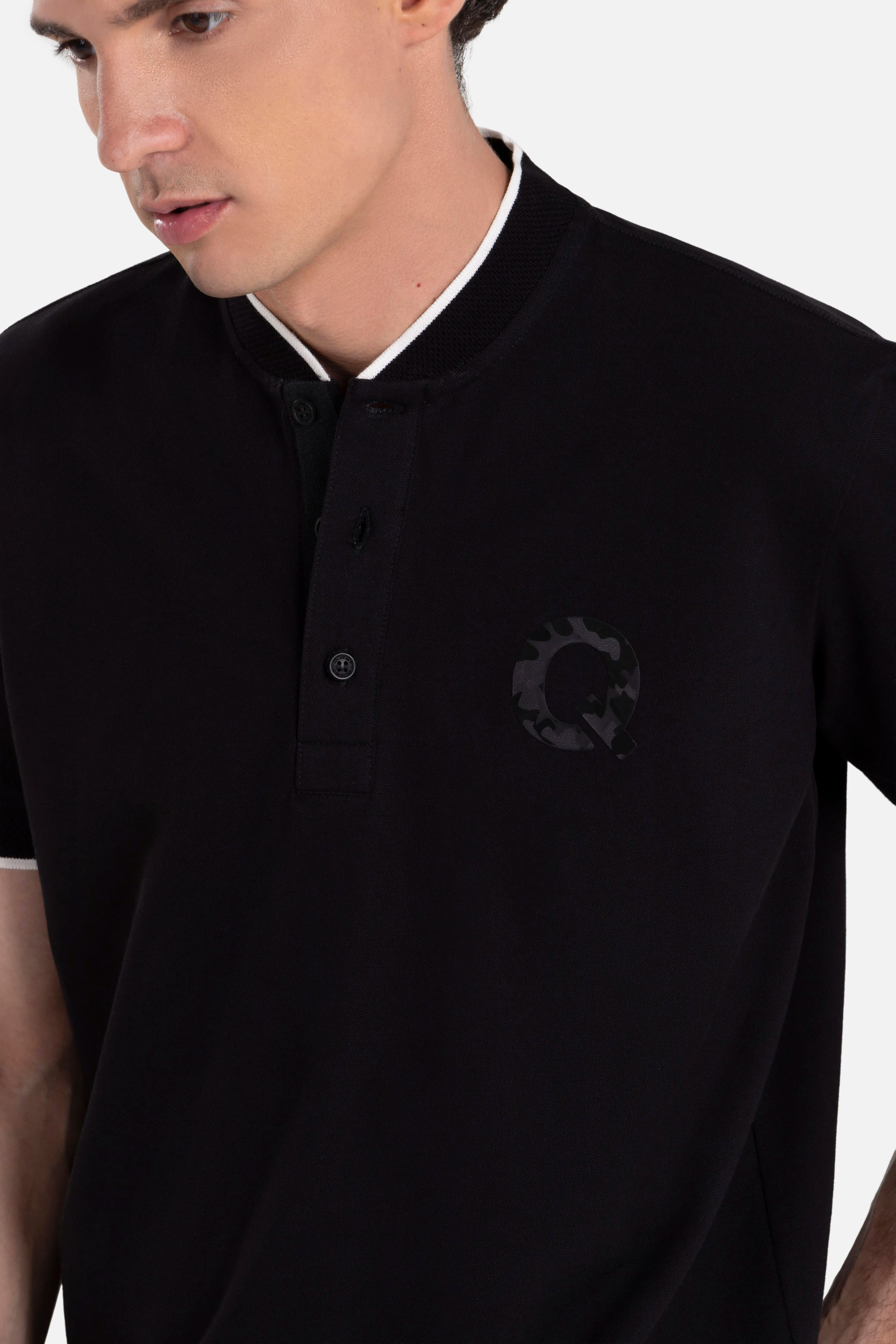 POLO MANGA CORTA COLOR NEGRO