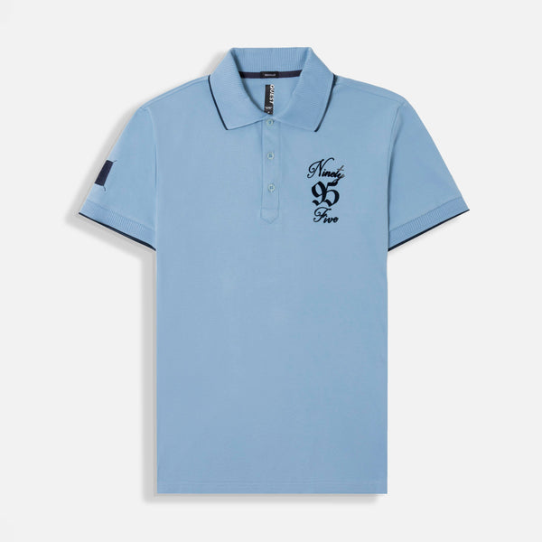 POLO MANGA CORTA COLOR AZUL GLACIAR