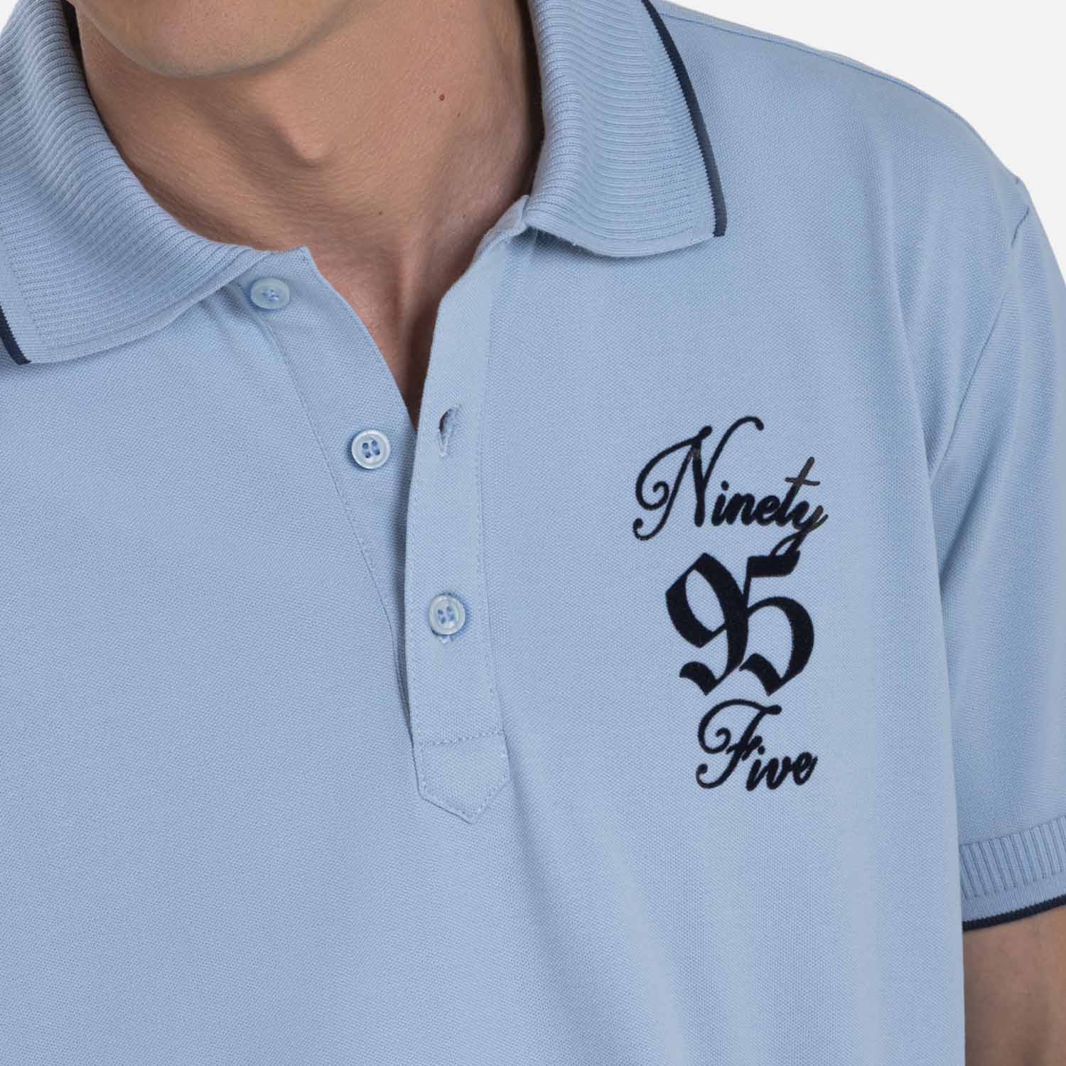 POLO MANGA CORTA COLOR AZUL GLACIAR