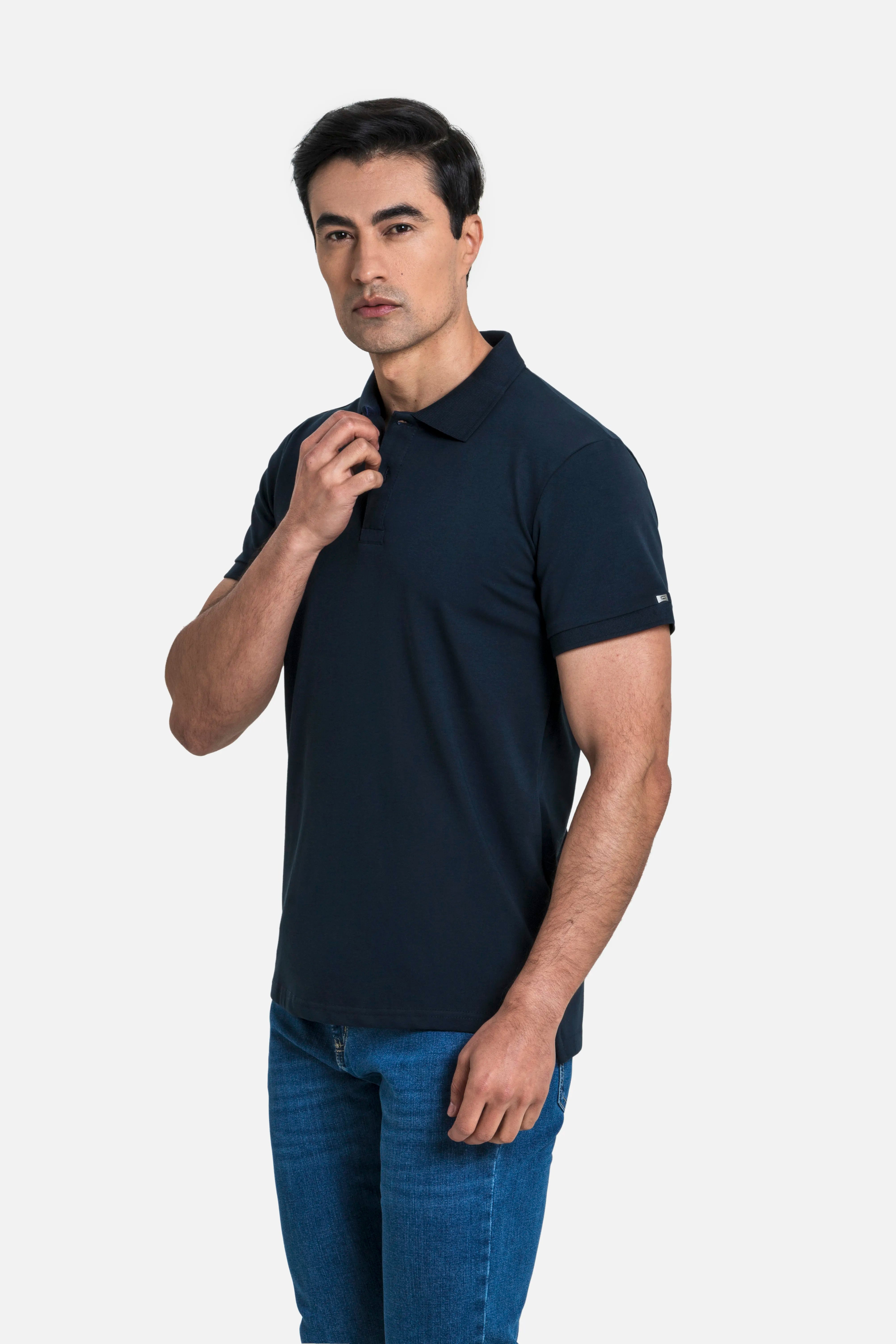 POLO MANGA CORTA COLOR AZUL OSCURO