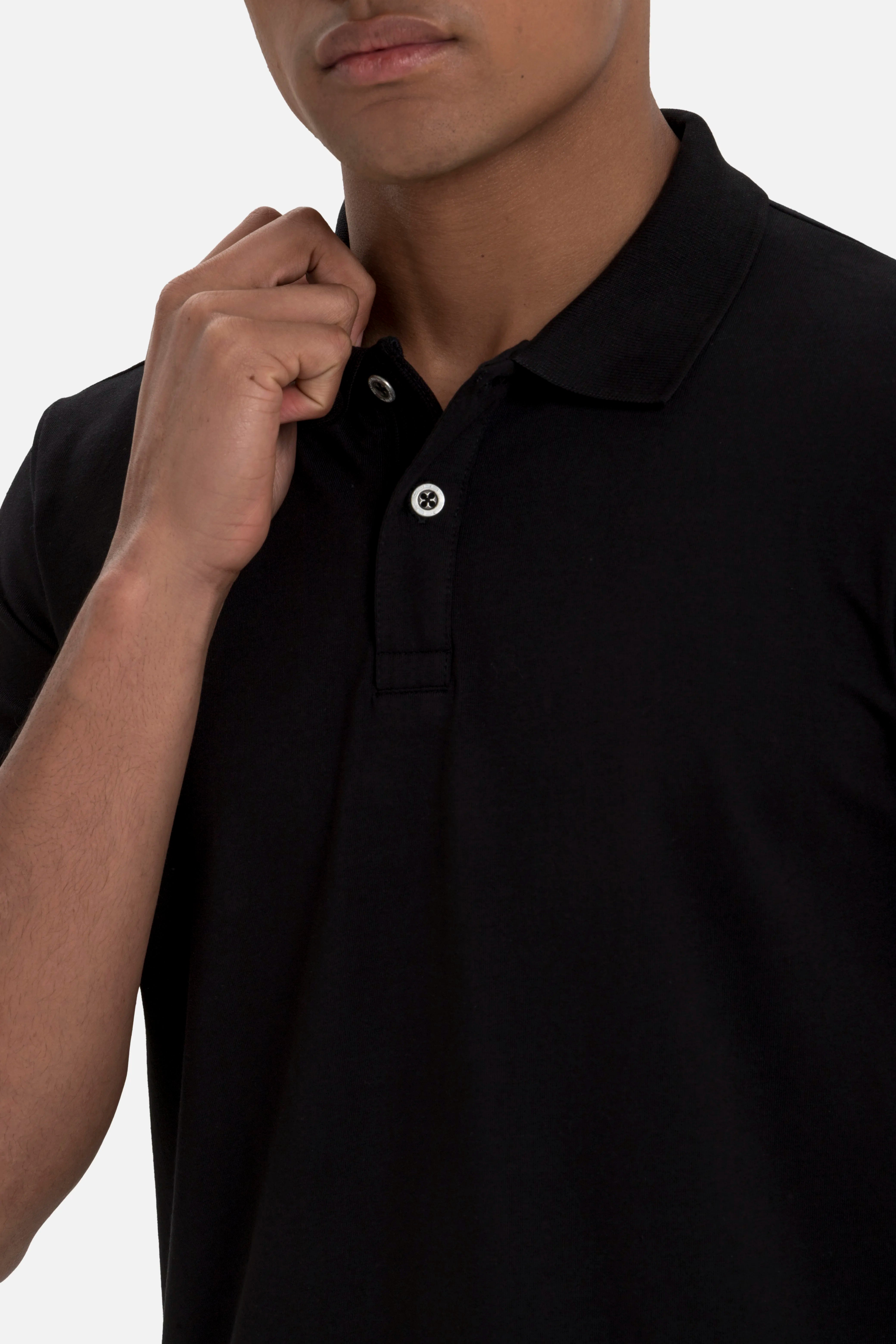 POLO MANGA CORTA COLOR NEGRO