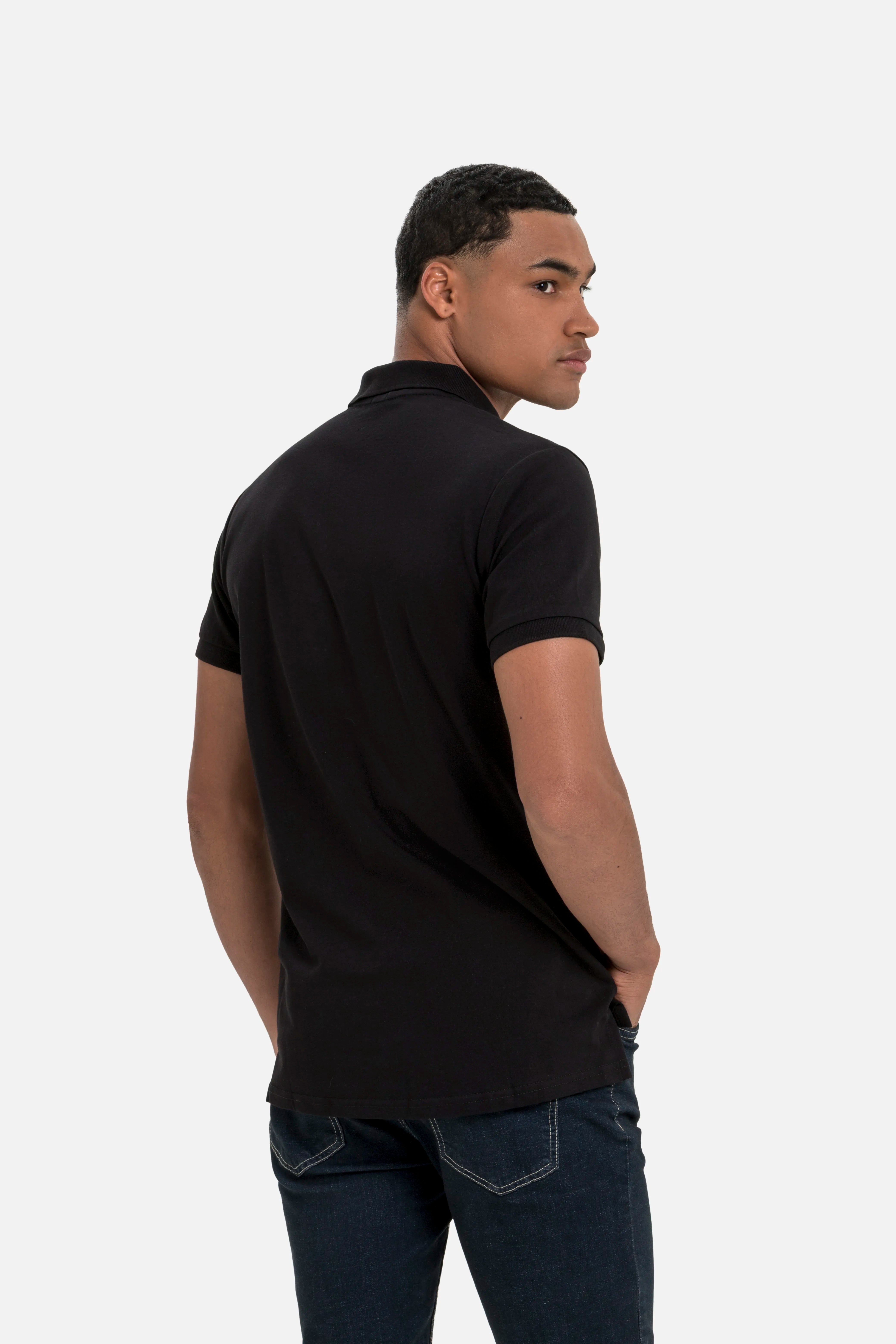 POLO MANGA CORTA COLOR NEGRO