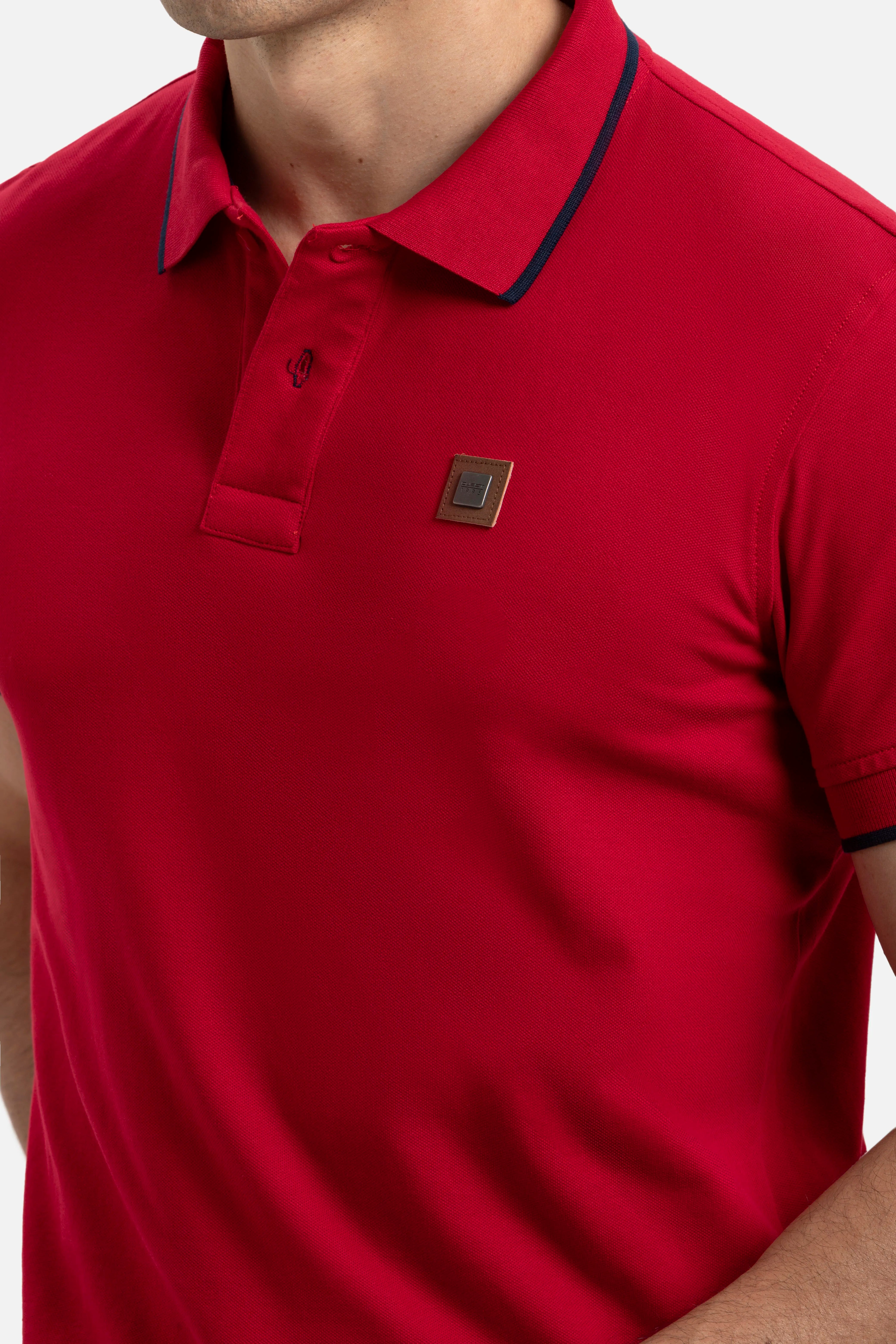 POLO TIPPING COLOR ROJO - AZUL OSCURO